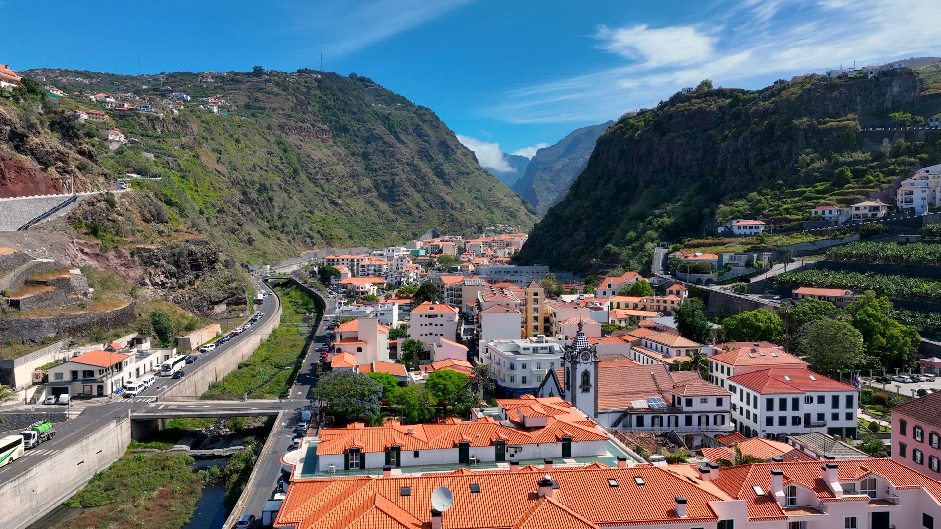 Ribeira Brava Town on the Portuguese Island of Madeira
