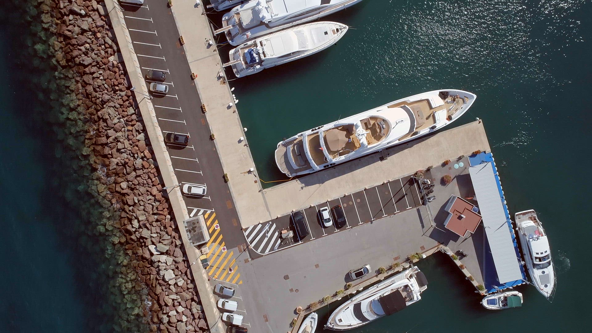 Bird's Eye View of a Yacht and Boat Marina