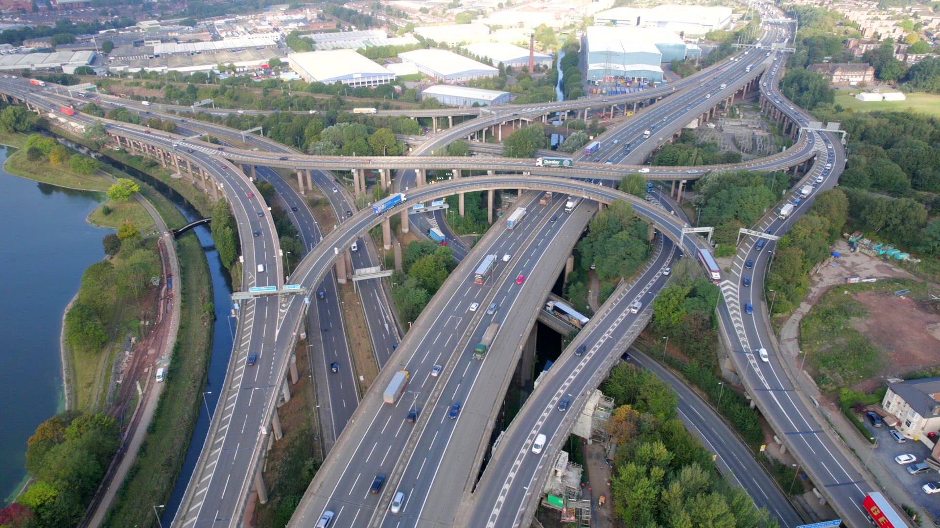 Time Lapse of Vehicles Driving Navigating a Spaghetti Interchange Road System