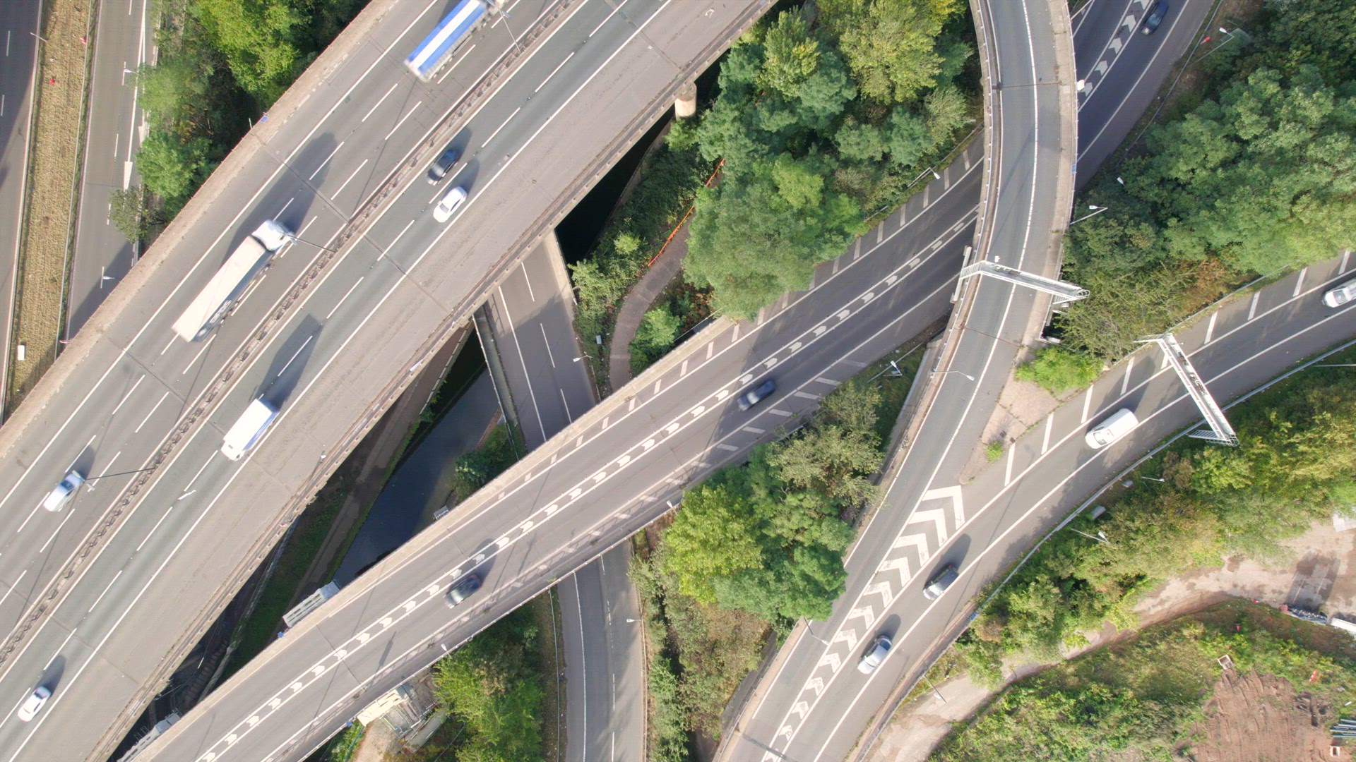 Time Lapse of Vehicles Driving Navigating a Spaghetti Interchange Road System
