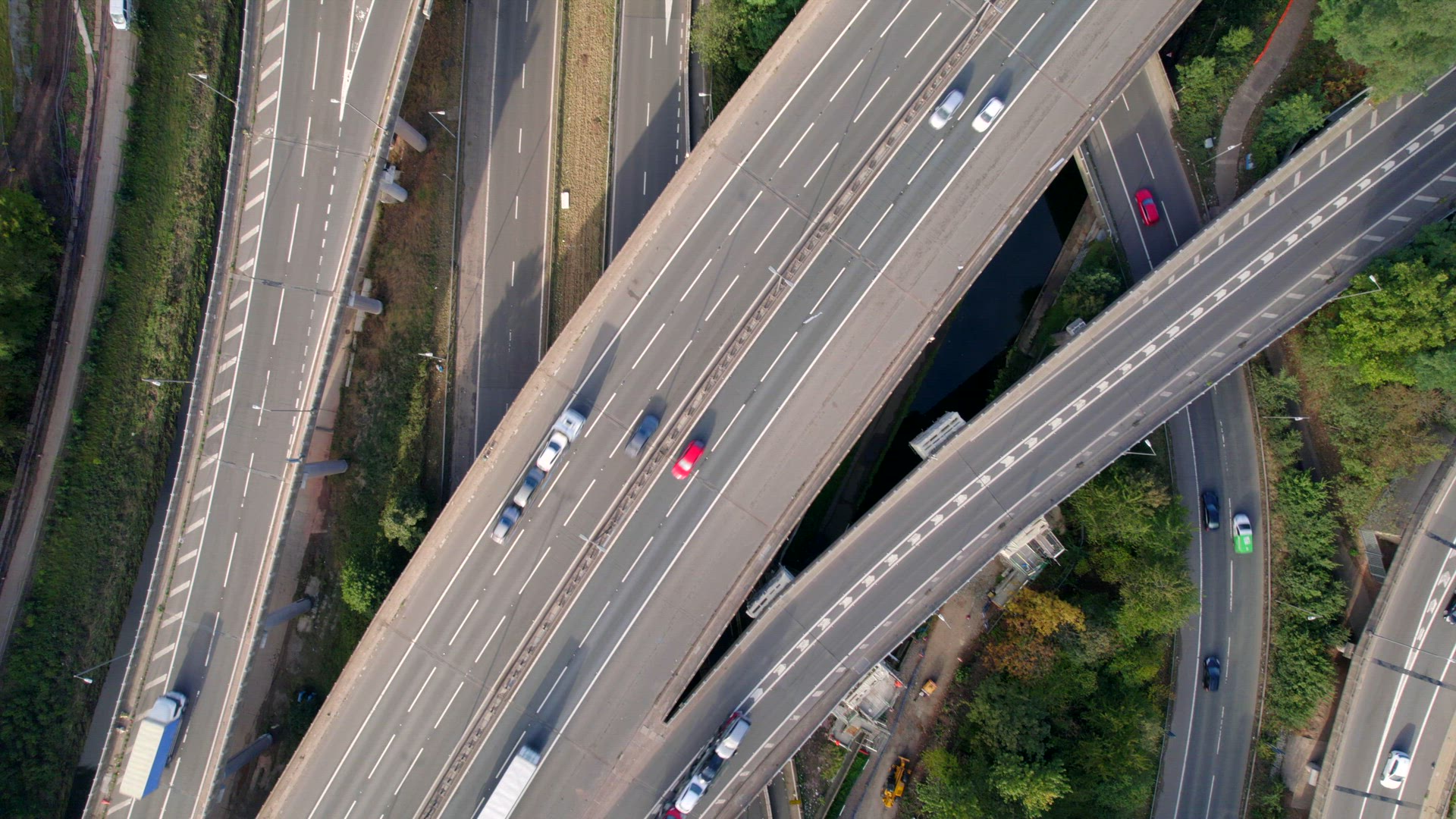 Time Lapse of Vehicles Driving Navigating a Spaghetti Interchange Road System