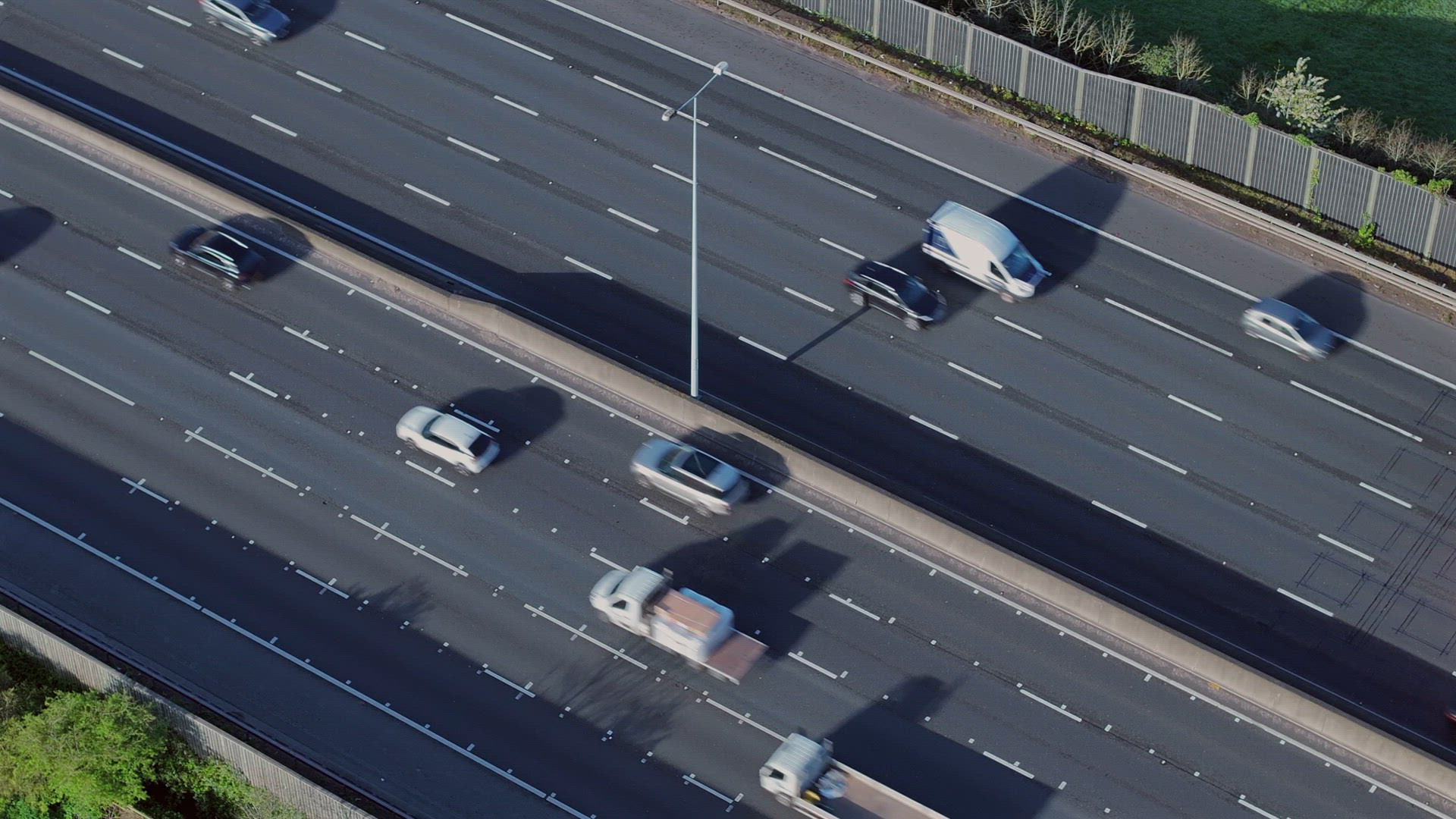 M25 Motorway Traffic Flow Aerial View