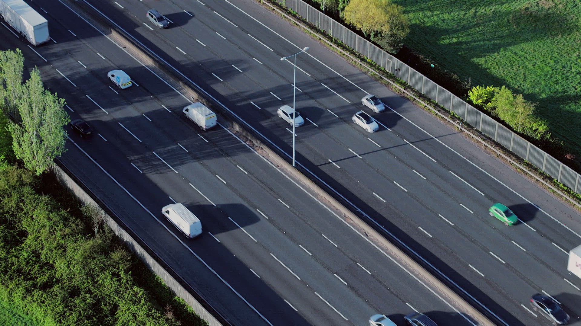 M25 Motorway Traffic Flow Aerial View