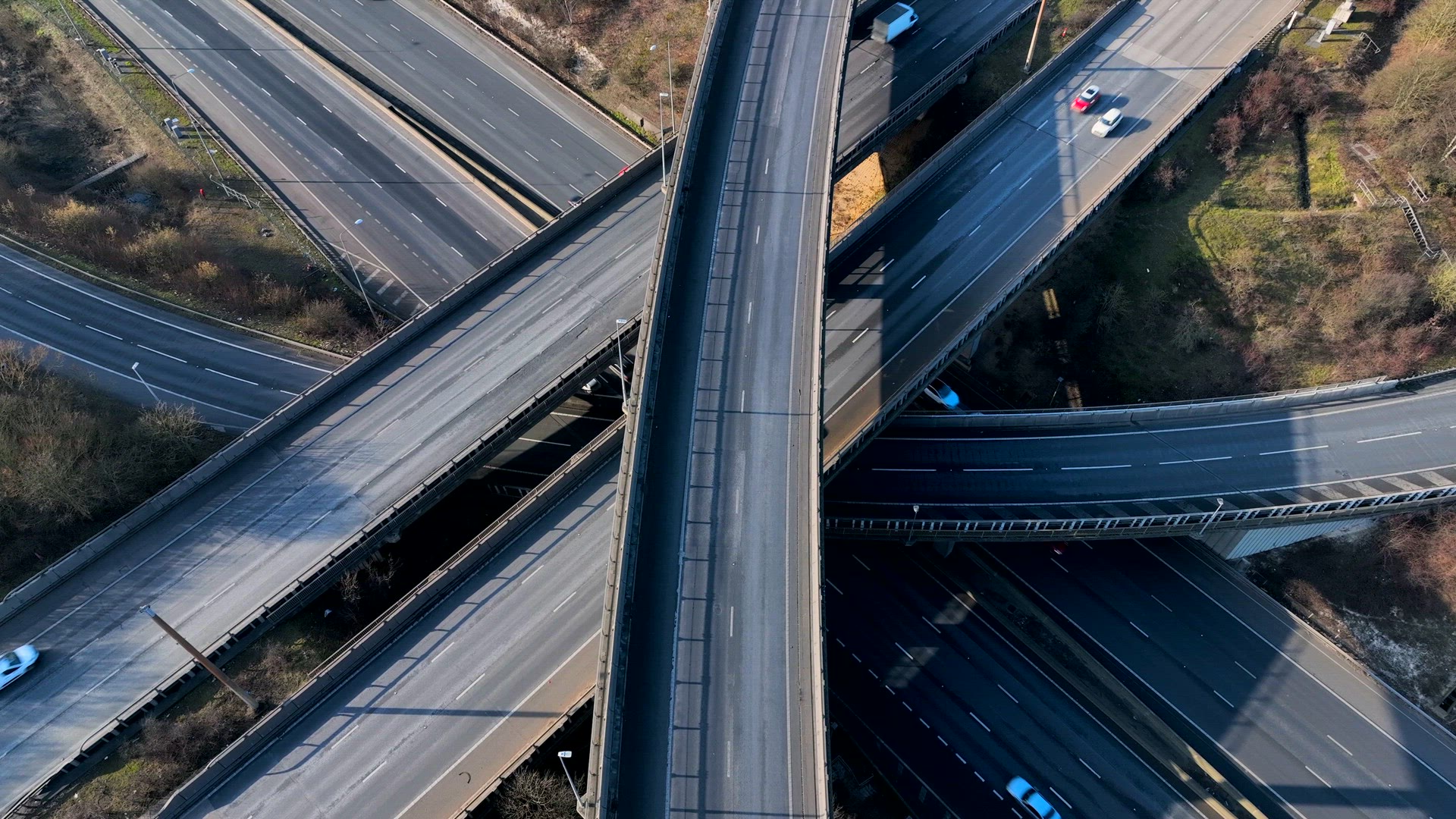 M25 and M1 Motorway Interchange Junctions Aerial View