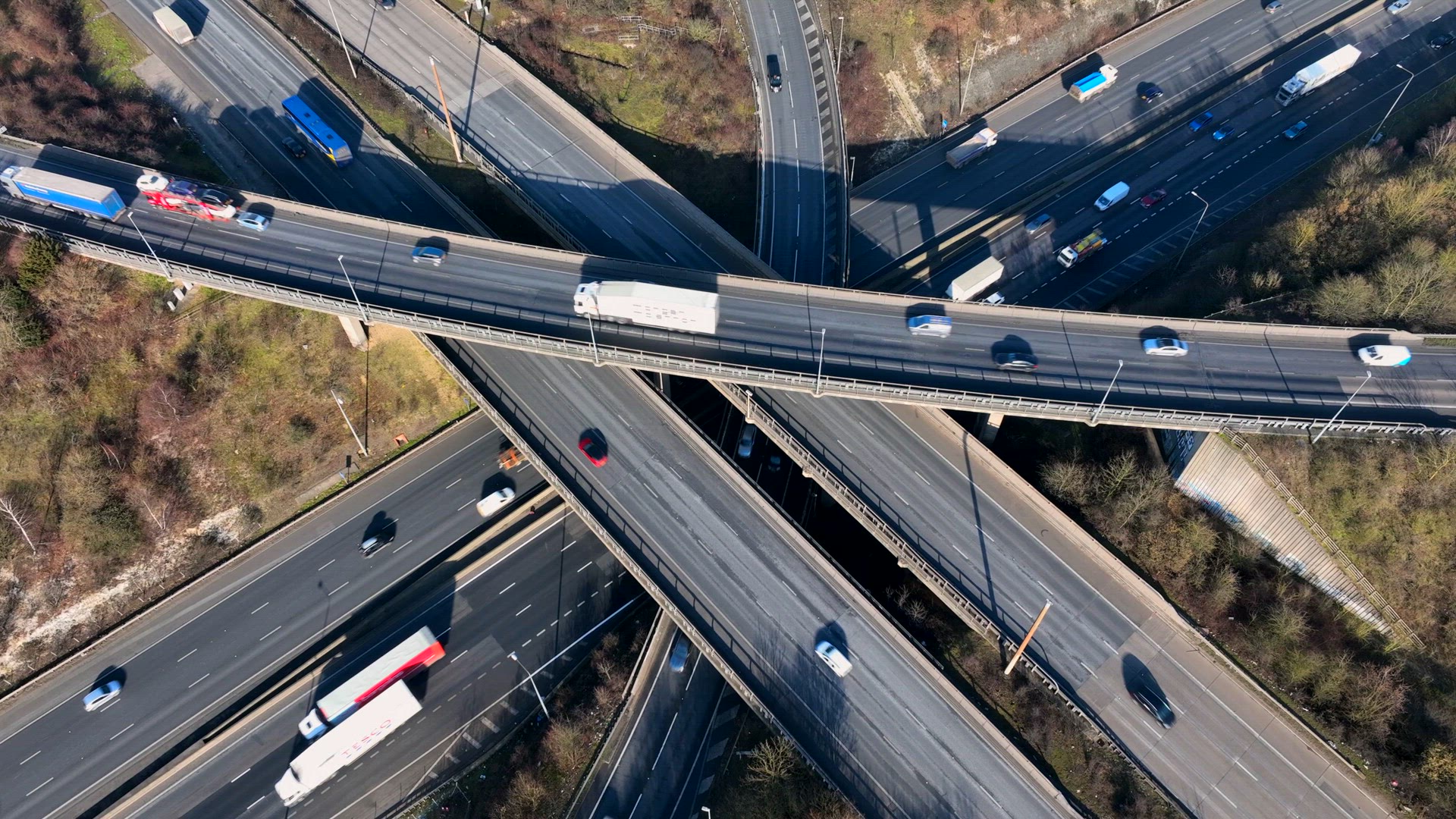 Motorway Interchange Junction M1 M25 Time Lapse at Rush Hour