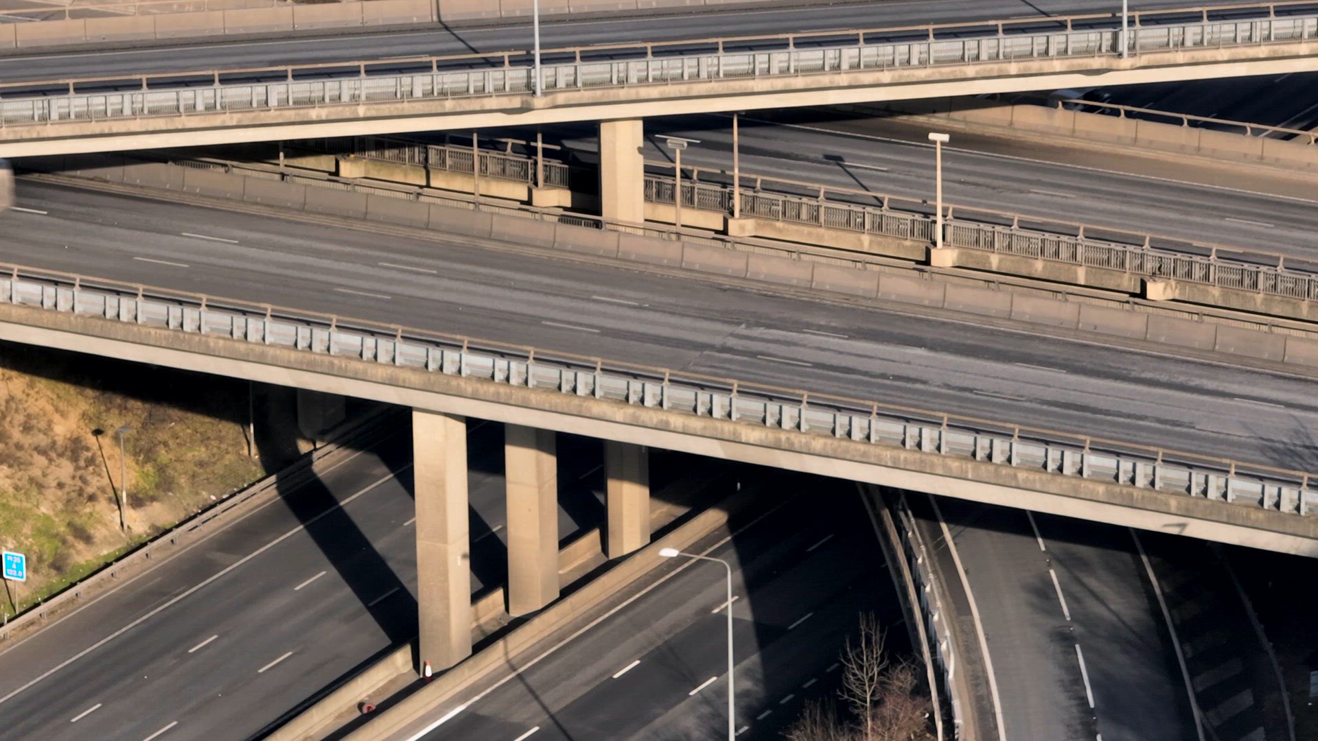UK Highways M25 and M1 Motorways Interchange Aerial View