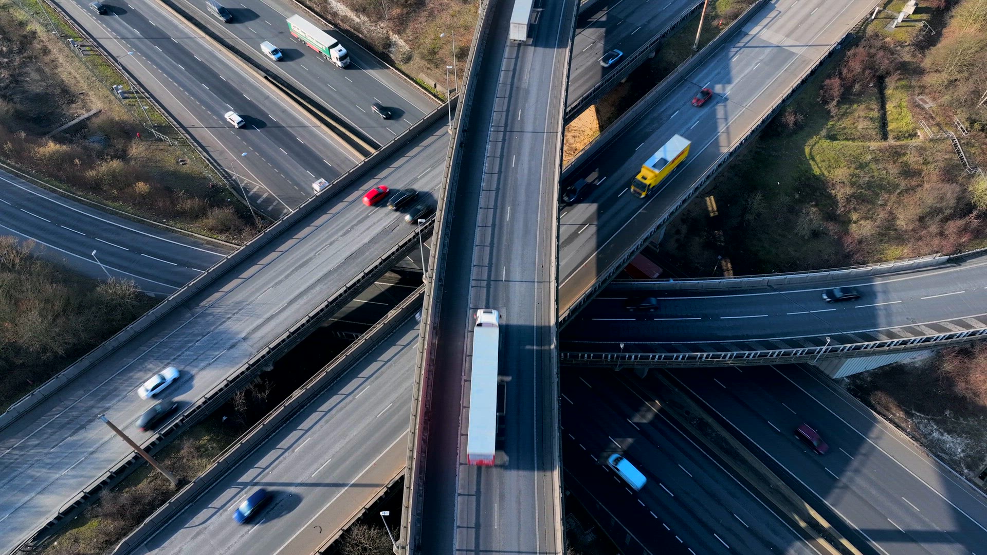 UK Highways M25 and M1 Motorways Interchange Aerial View