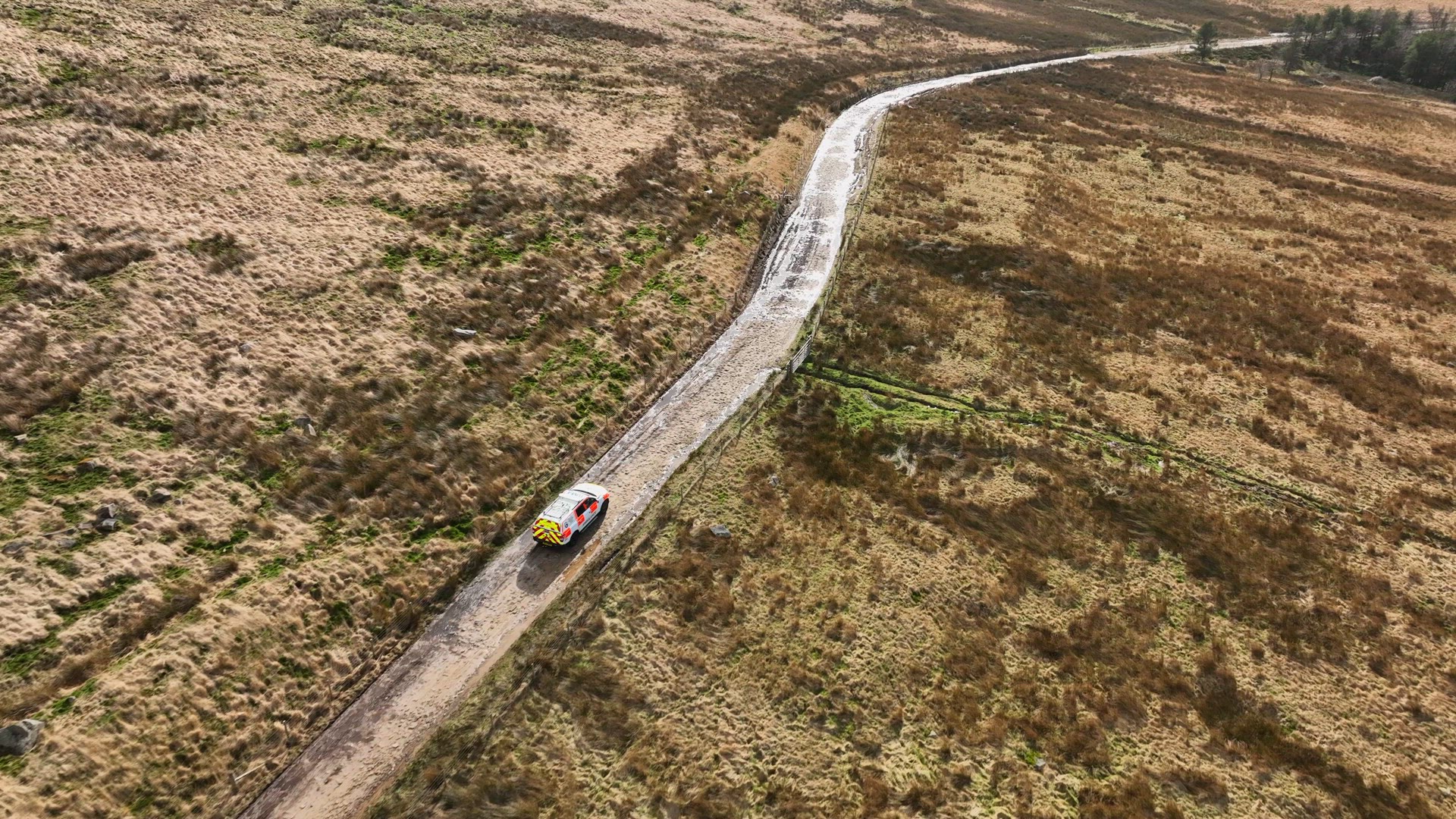 4x4 Mountain Rescue Ambulance Vehicle on a Callout to an Emergency