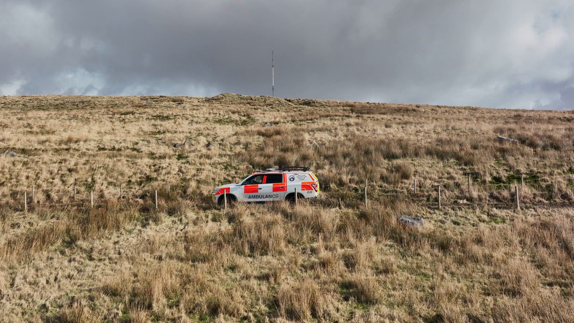 4x4 Mountain Rescue Ambulance Vehicle on a Callout to an Emergency