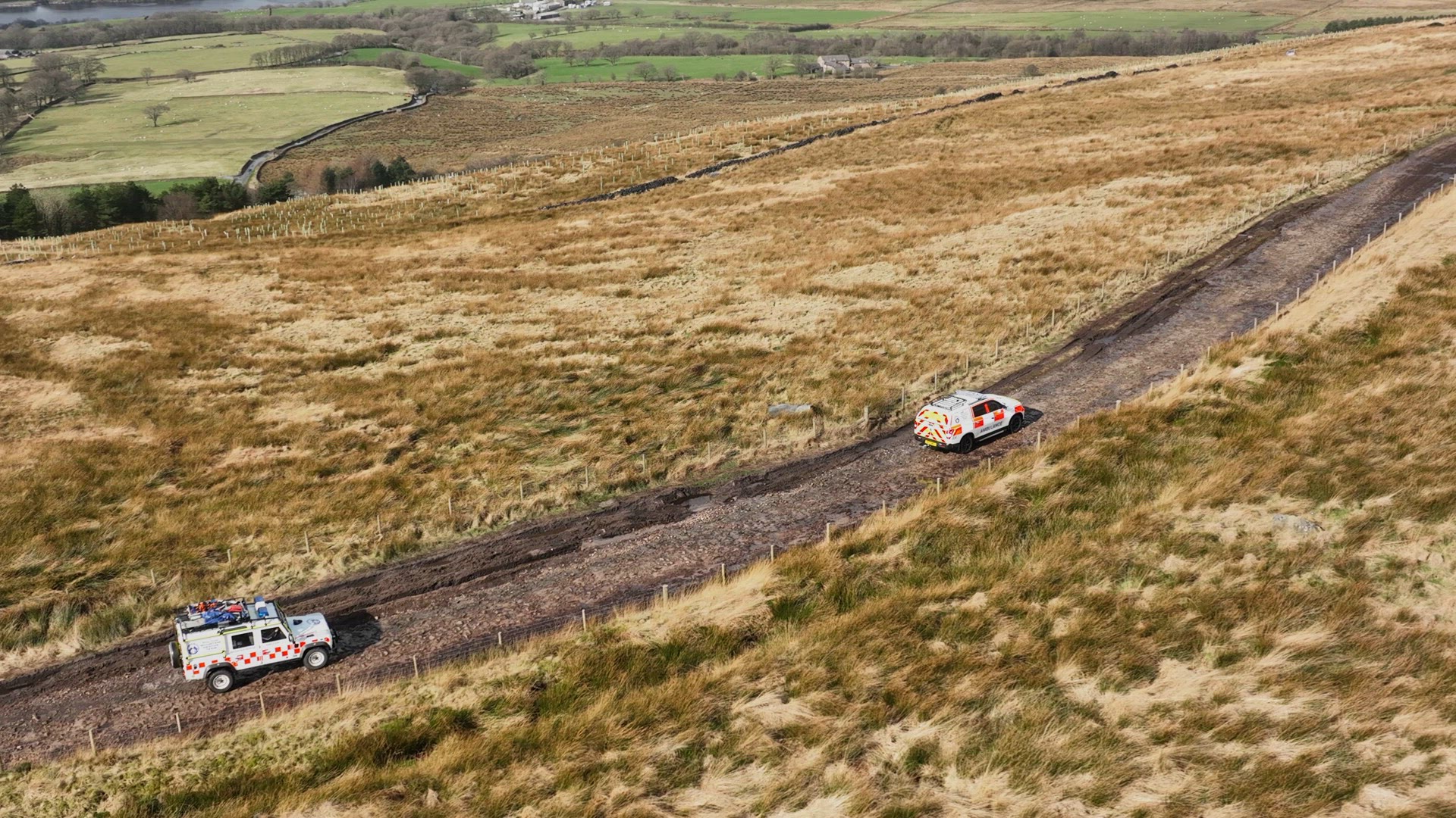 Mountain Rescue Emergency Services Travelling to Reach an Emergency Situation