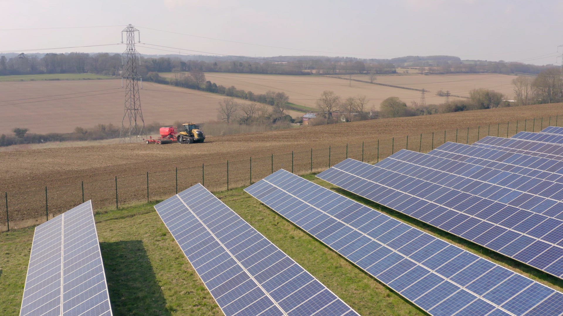New Age Solar Farm Adjoining A Traditional Arable Farm