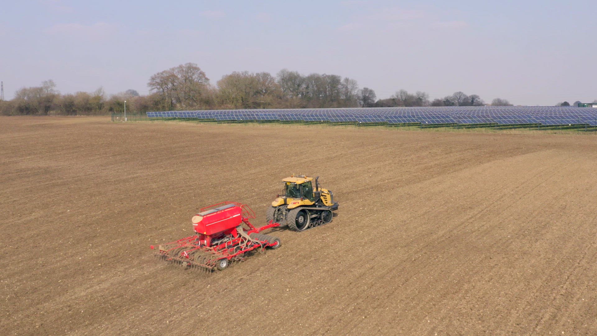 New Age Solar Farm Adjoining A Traditional Arable Farm
