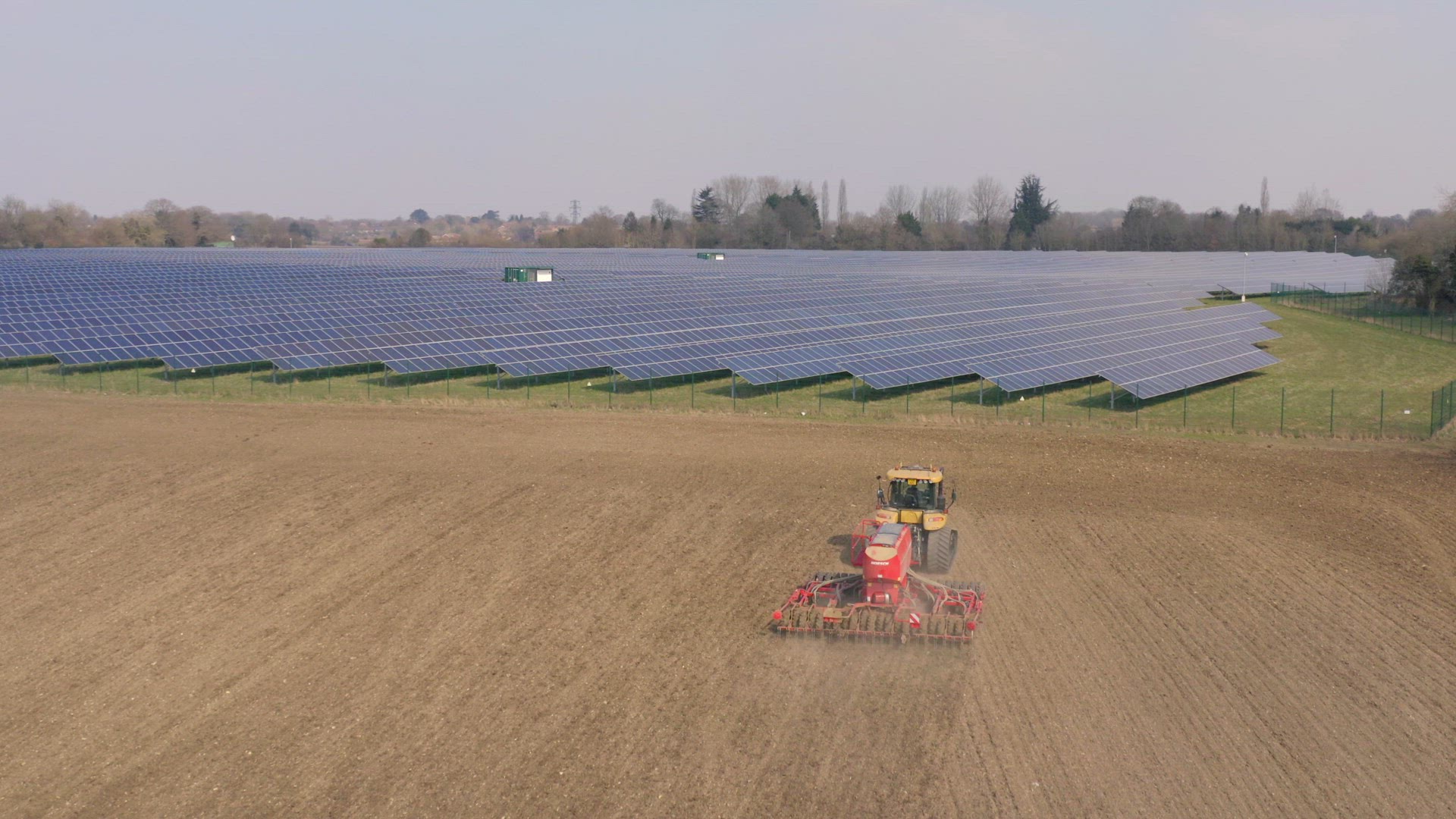 Arable Farm Meets New Age Solar Farm Aerial