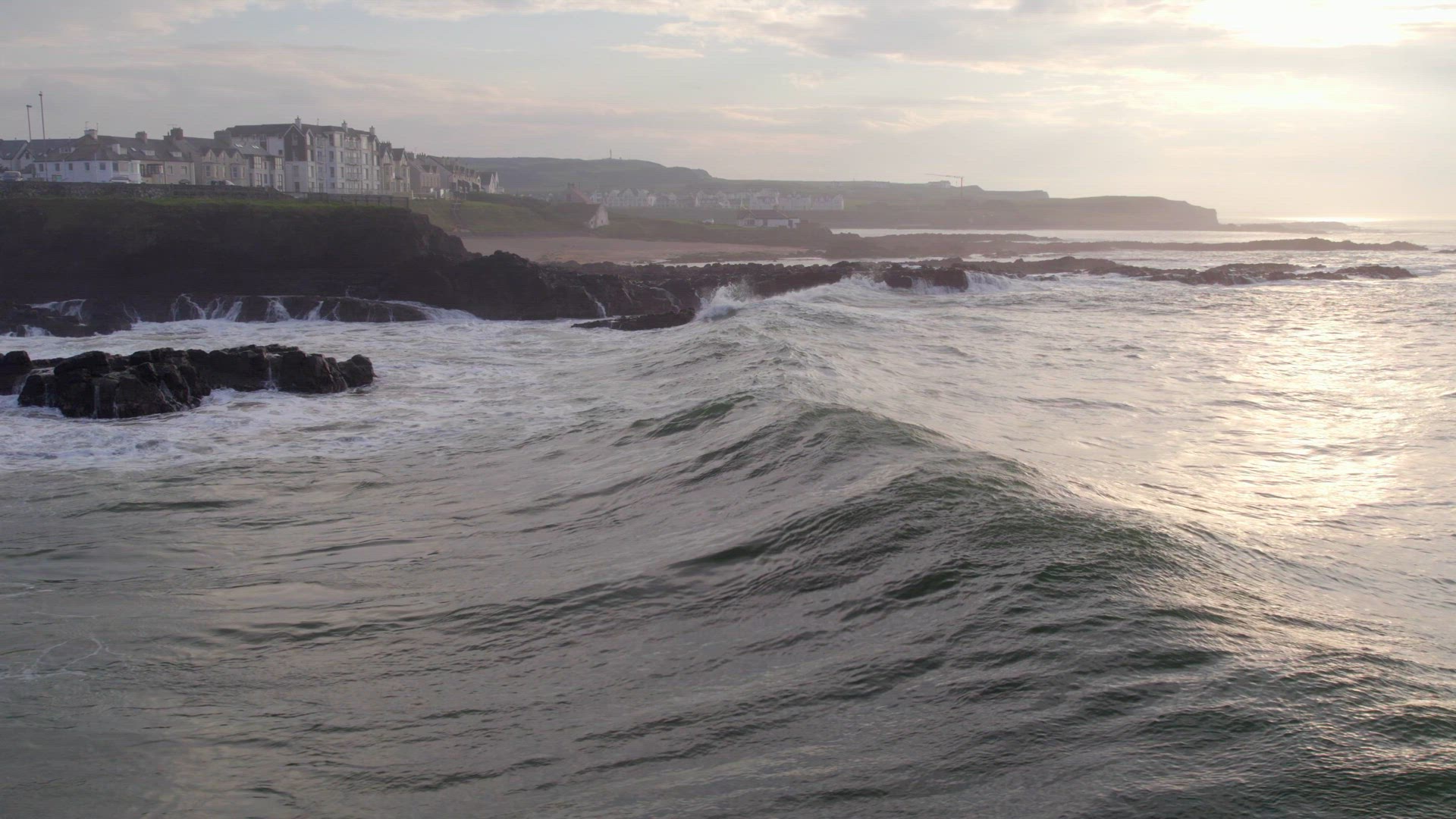 Ocean Waves Gaining Height and Power as they Approach the Shore