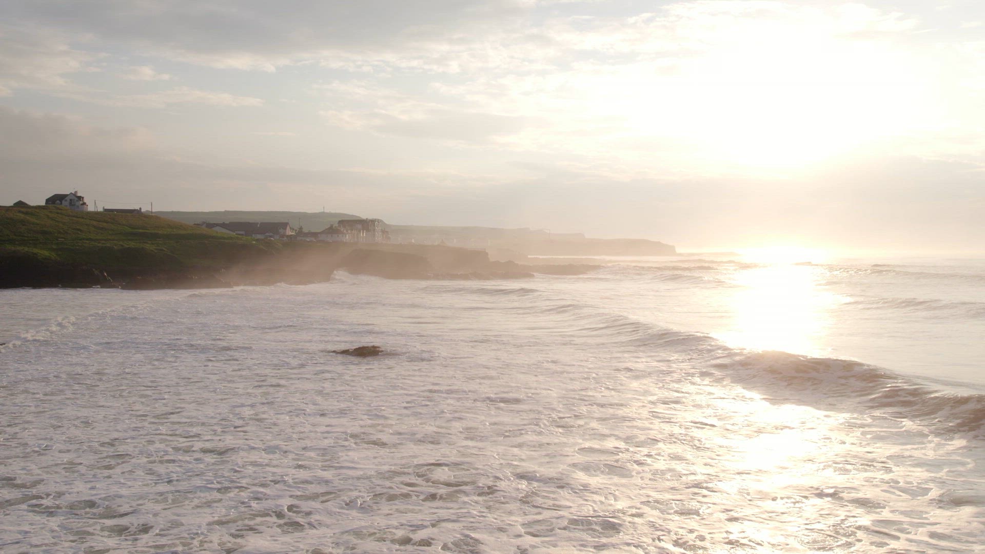 Ocean Waves Crashing Against the Rocky Shores of the Coastline