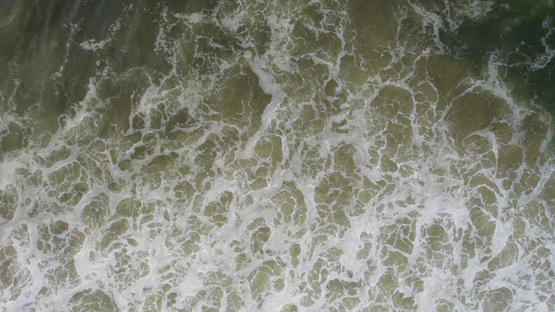 White Water Caused By Large Waves Crashing in the Ocean