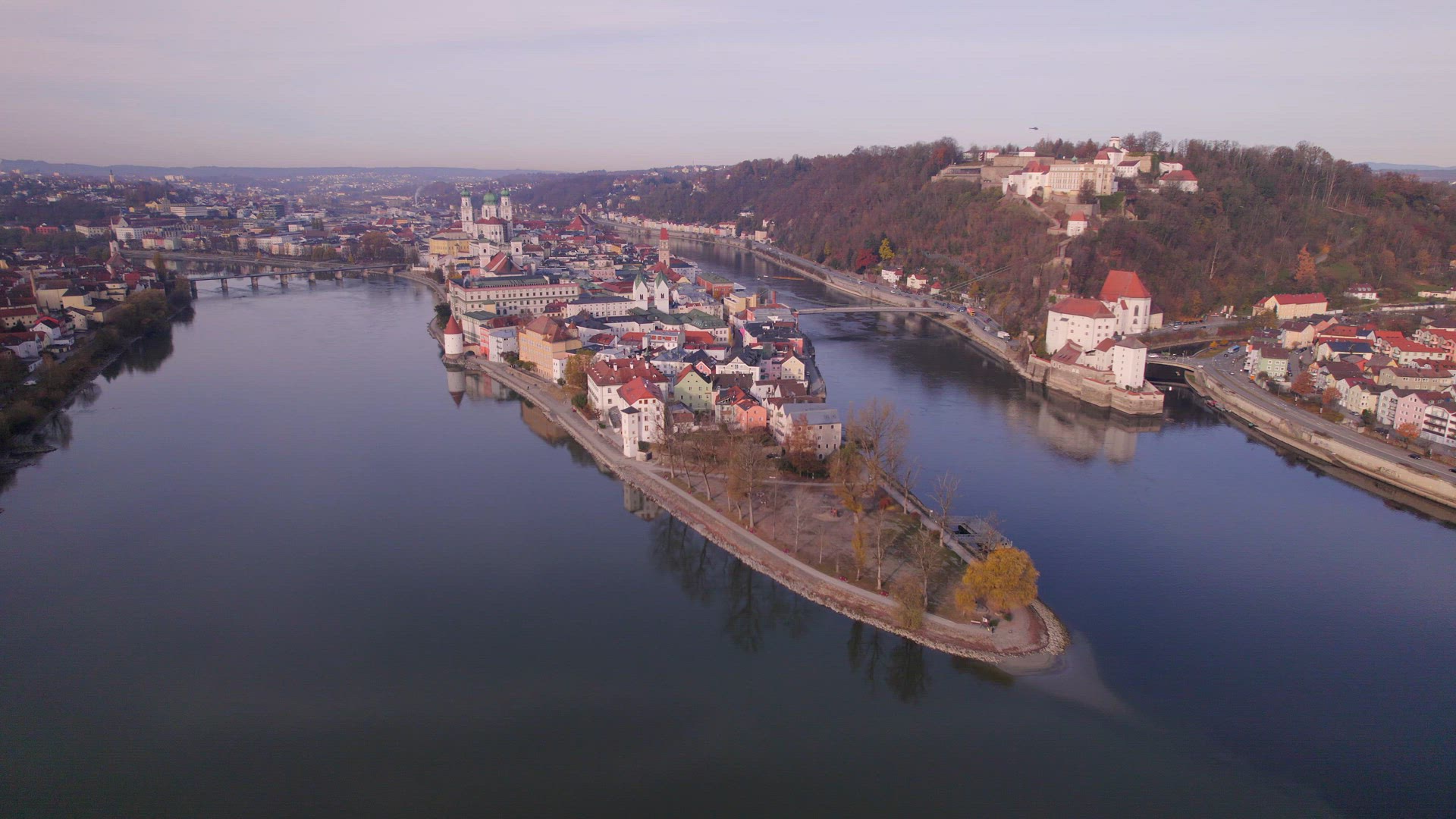 The River City of Passau in the Early Morning