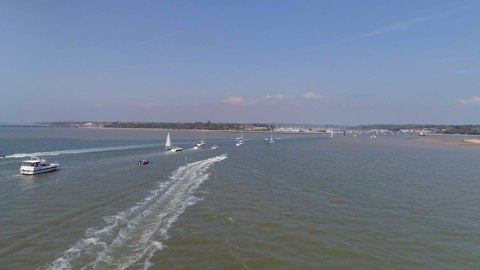 Aerial View of Pleasure Boats on a Sunny Day