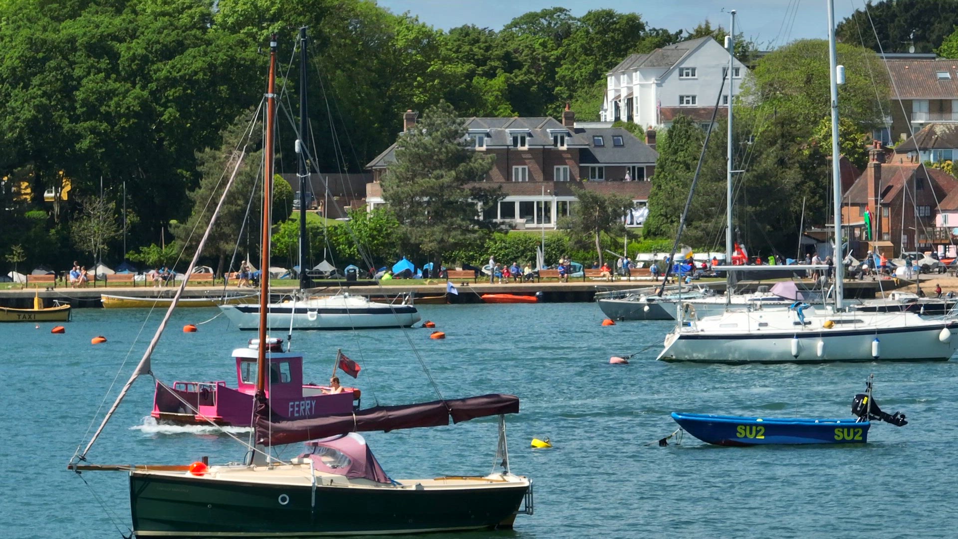 Pleasure Boating Ships and Vessels on a Summer Day in England