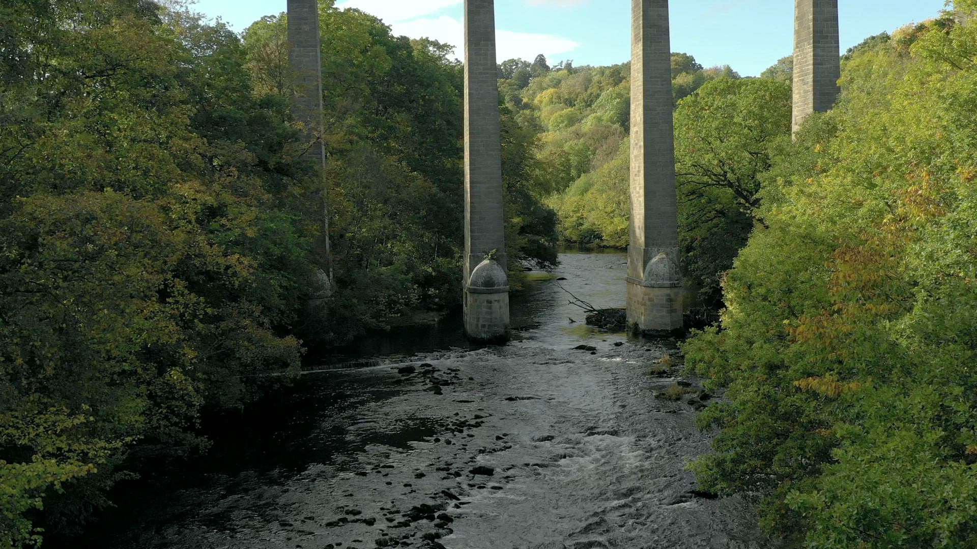 Pontcysyllte Aqueduct and River in Wales Aerial View