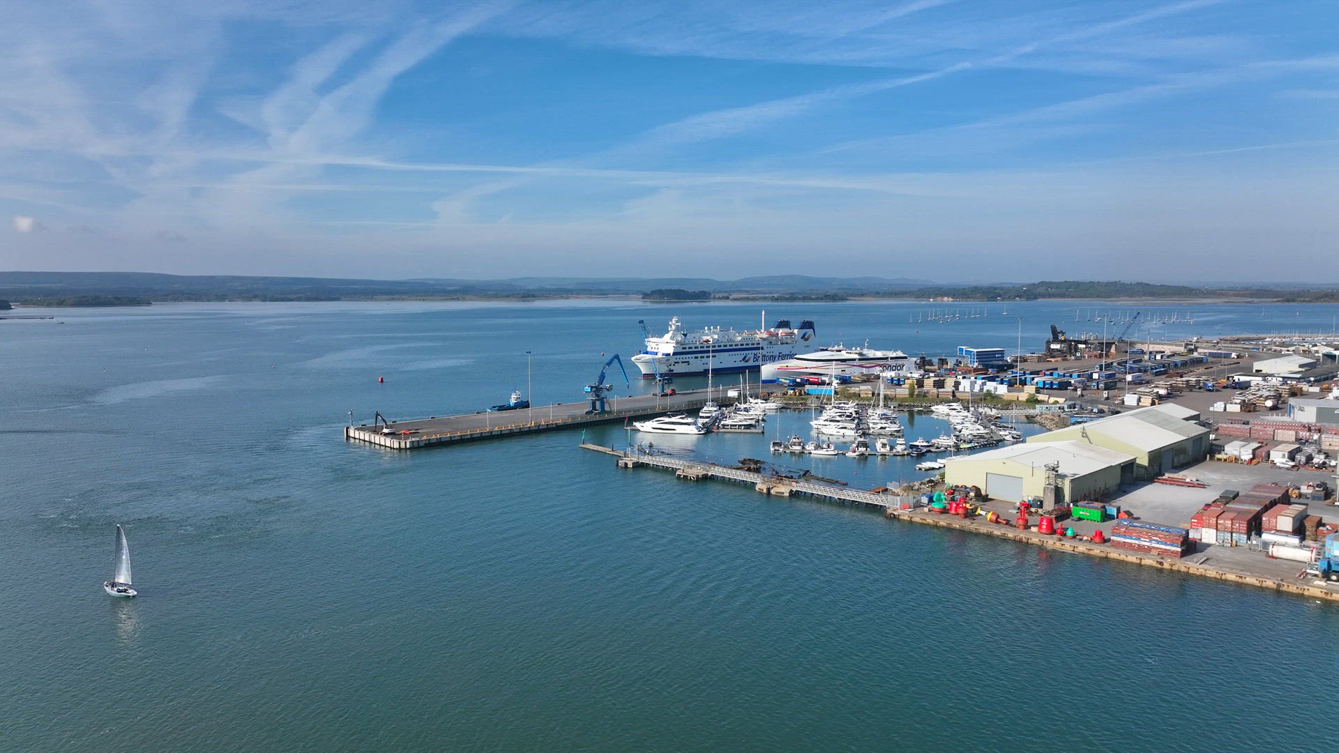 Poole Harbour and Docks in the UK During the Summer