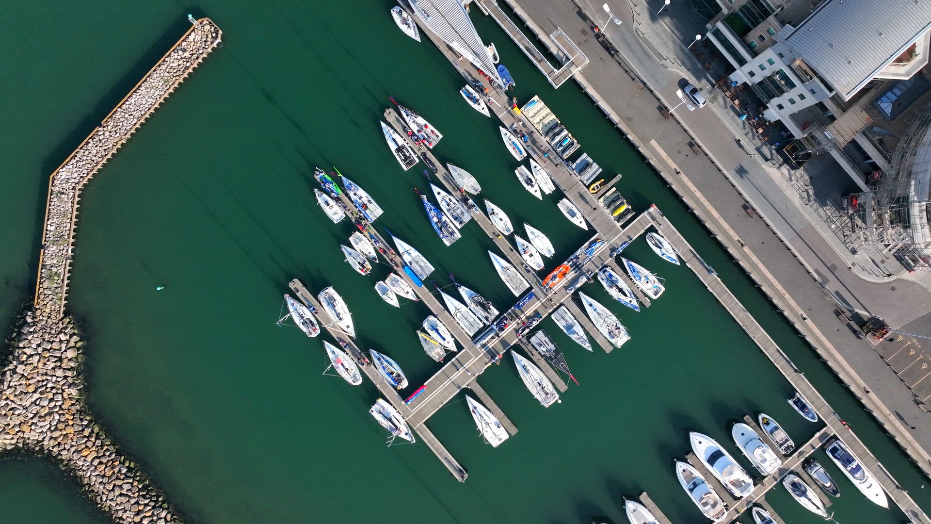 Bird's Eye View of the Poole Yacht Marina and Quay