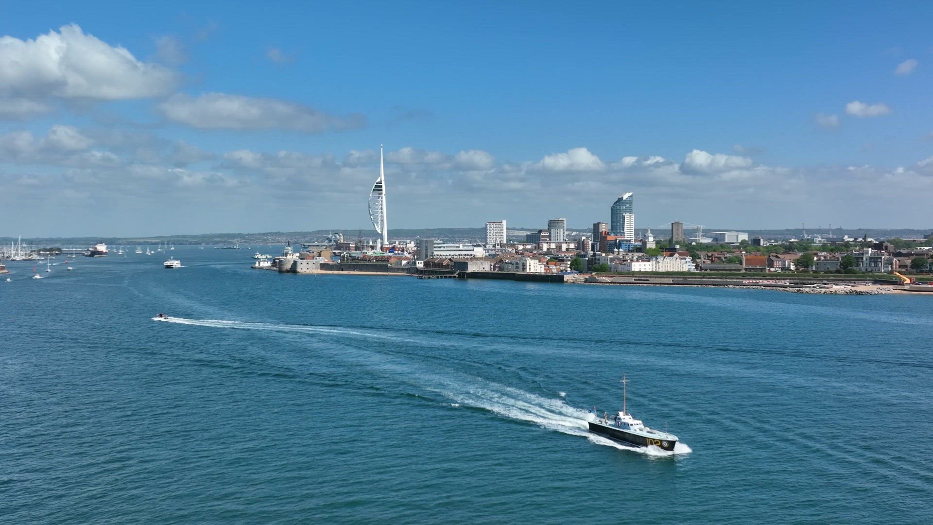 Portsmouth Harbour Entrance Aerial View