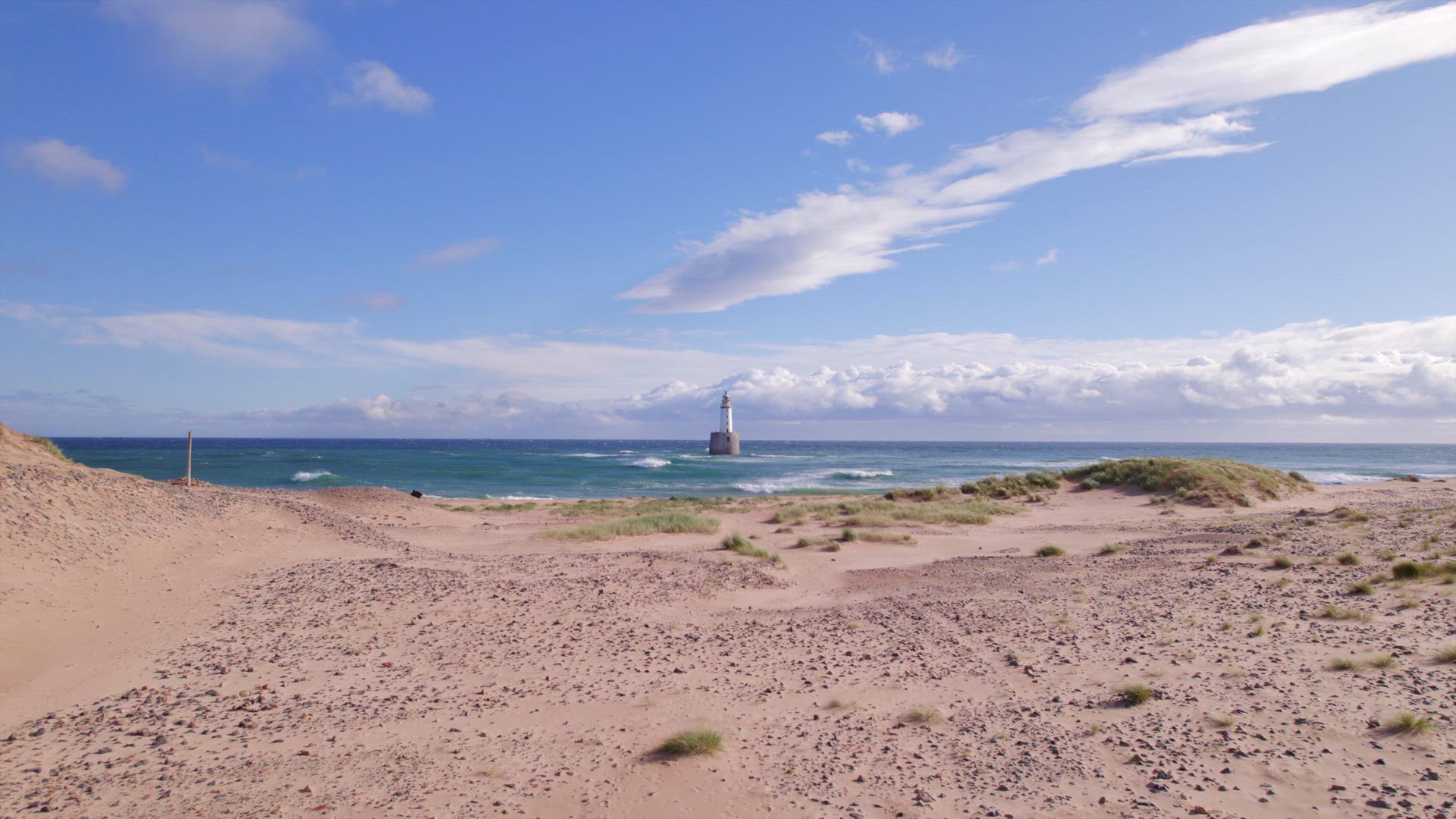 Rattray Head and the Lighthouse on the North East Scottish Coastline