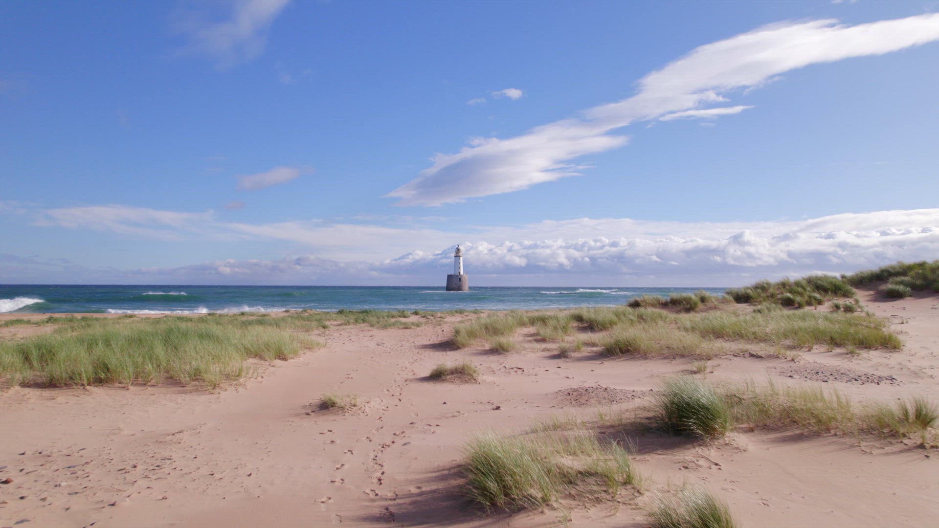 Rattray Head Sand Dunes and the Lighthouse on the Shores of North East Scotland