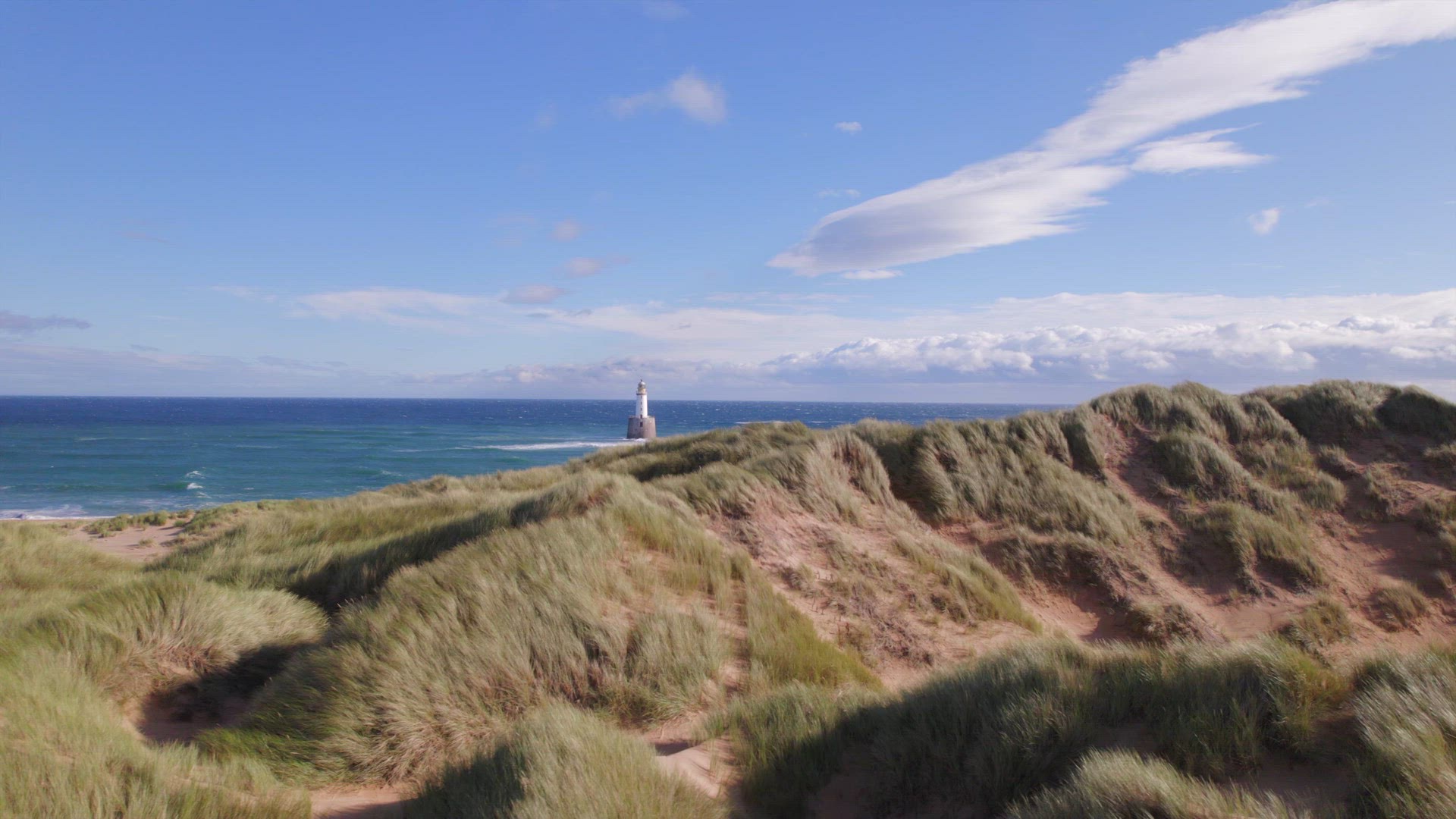 Rattray Head Sand Dunes and the Lighthouse on the Shores of North East Scotland