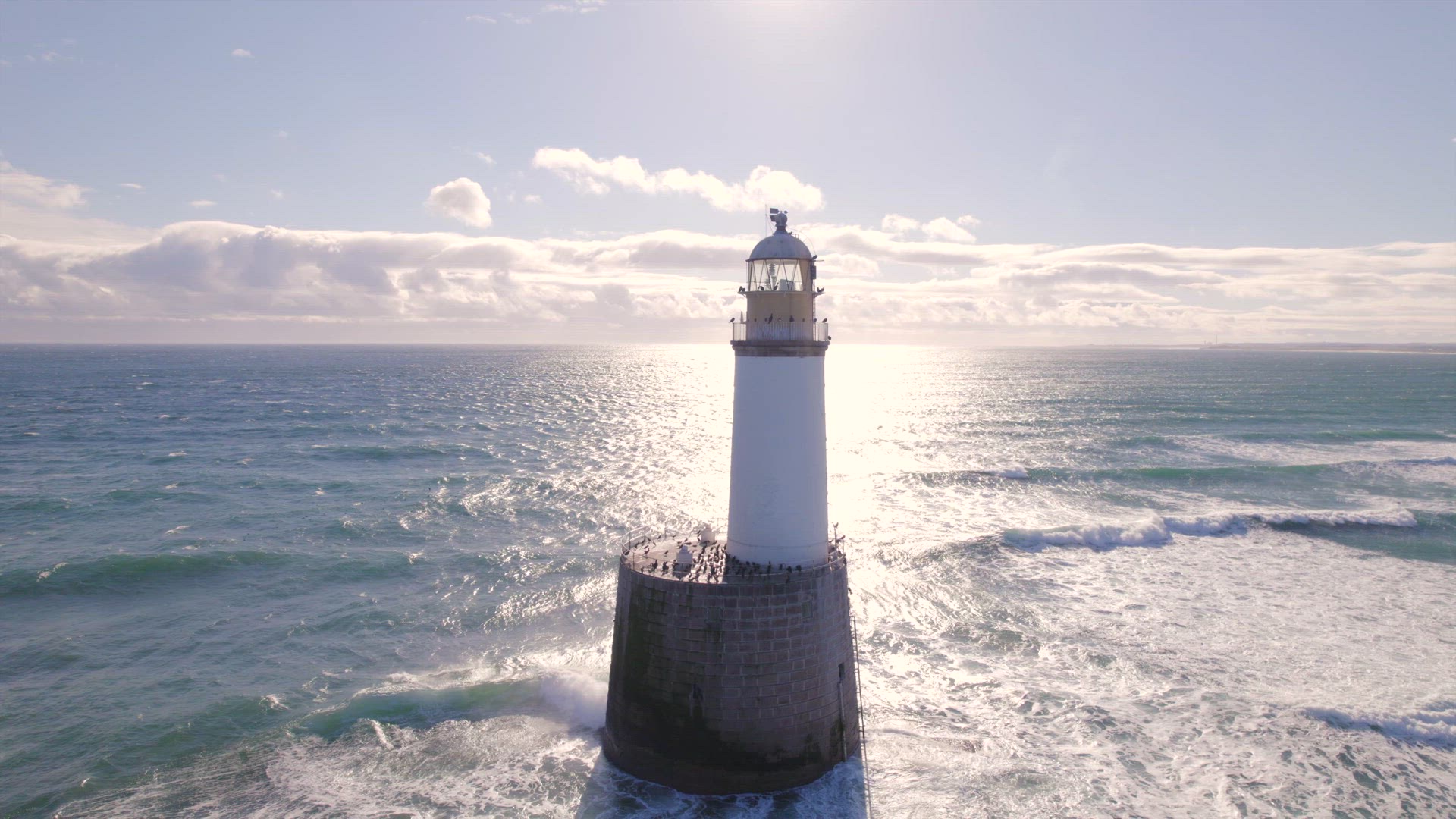 Rattray Head Lighthouse on the North East Coast of Scotland