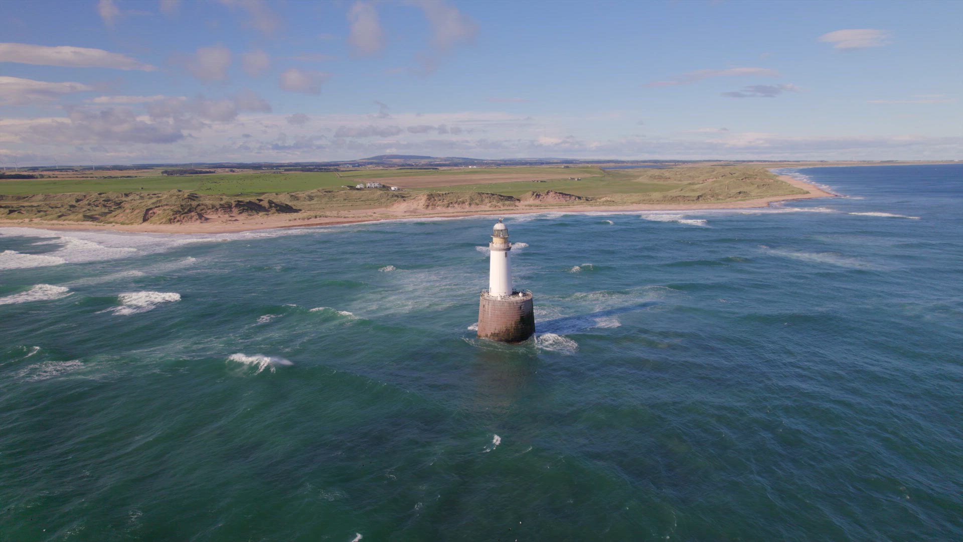 Rattray Head Lighthouse on the North East Coast of Scotland