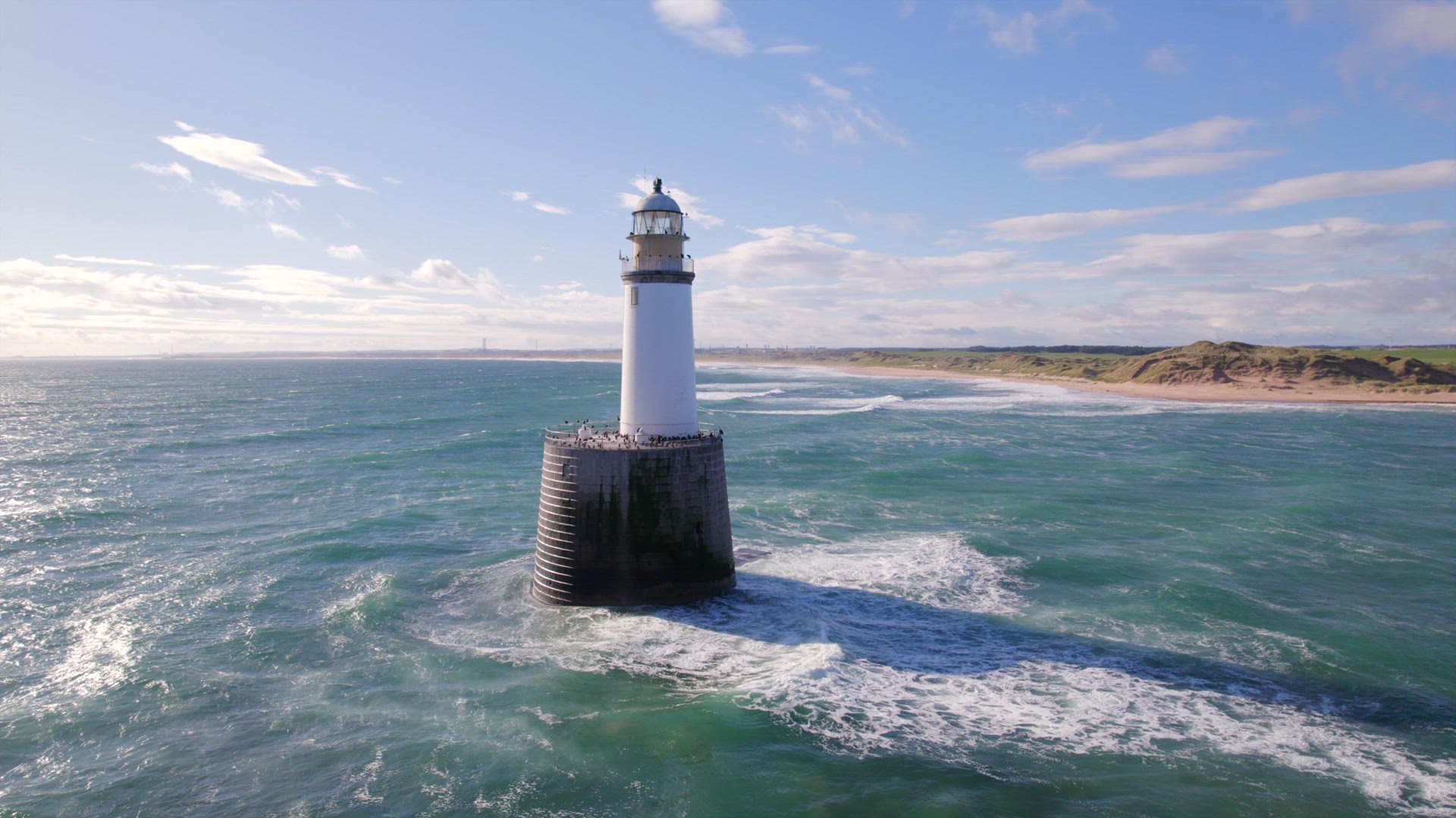 Rattray Head and the Lighthouse on the North East Scottish Coastline