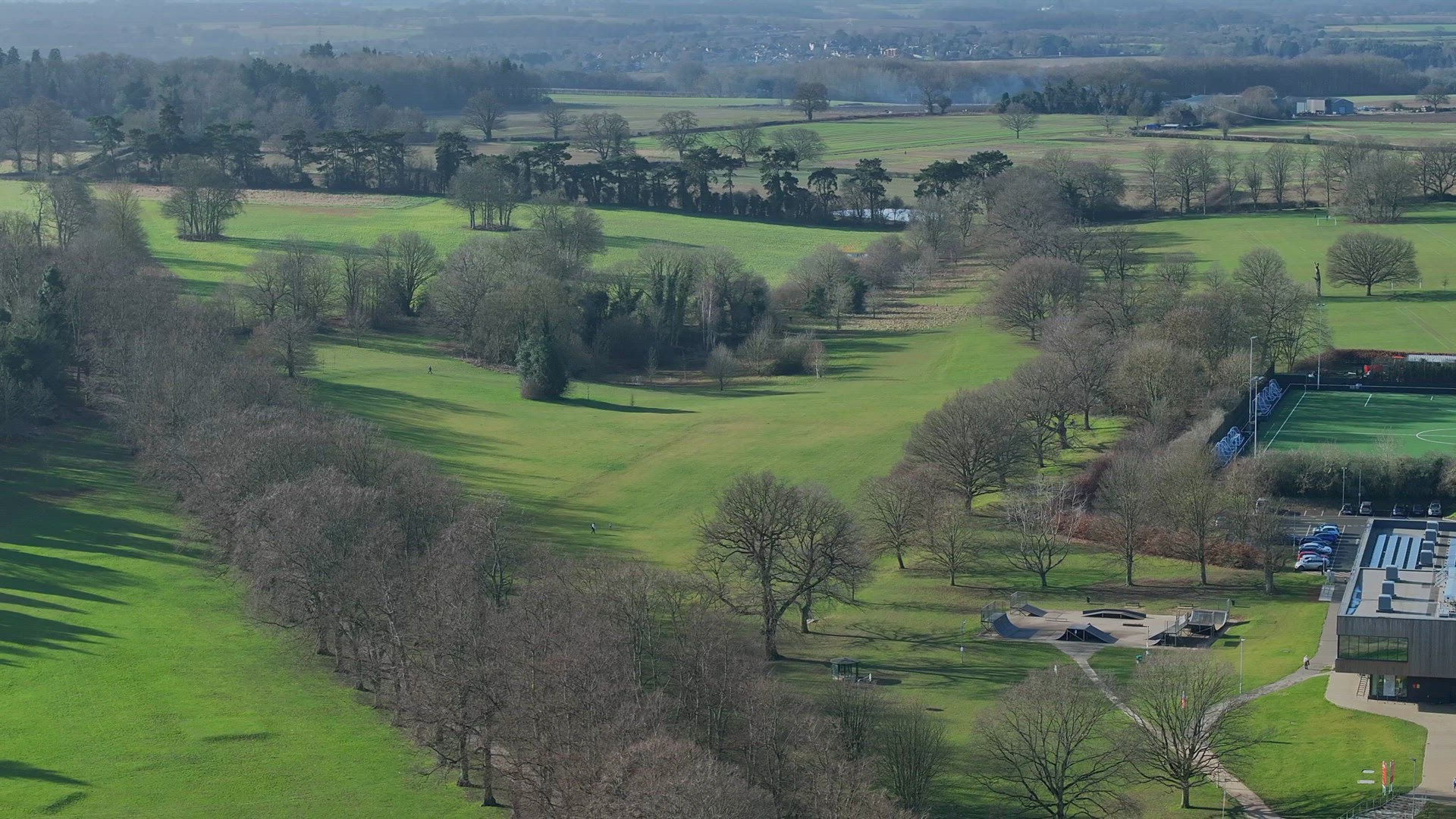 Aerial View of Rothamsted Park in Harpenden