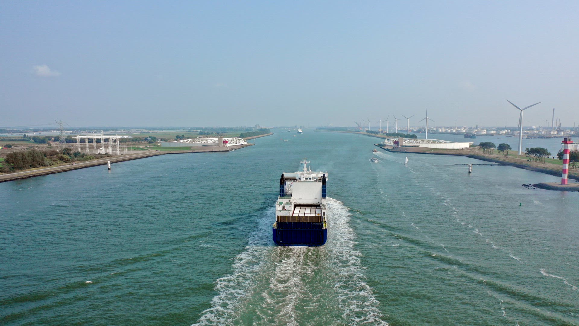 Time Lapse of Ferries in Calandkanaal in the Port of Rotterdam