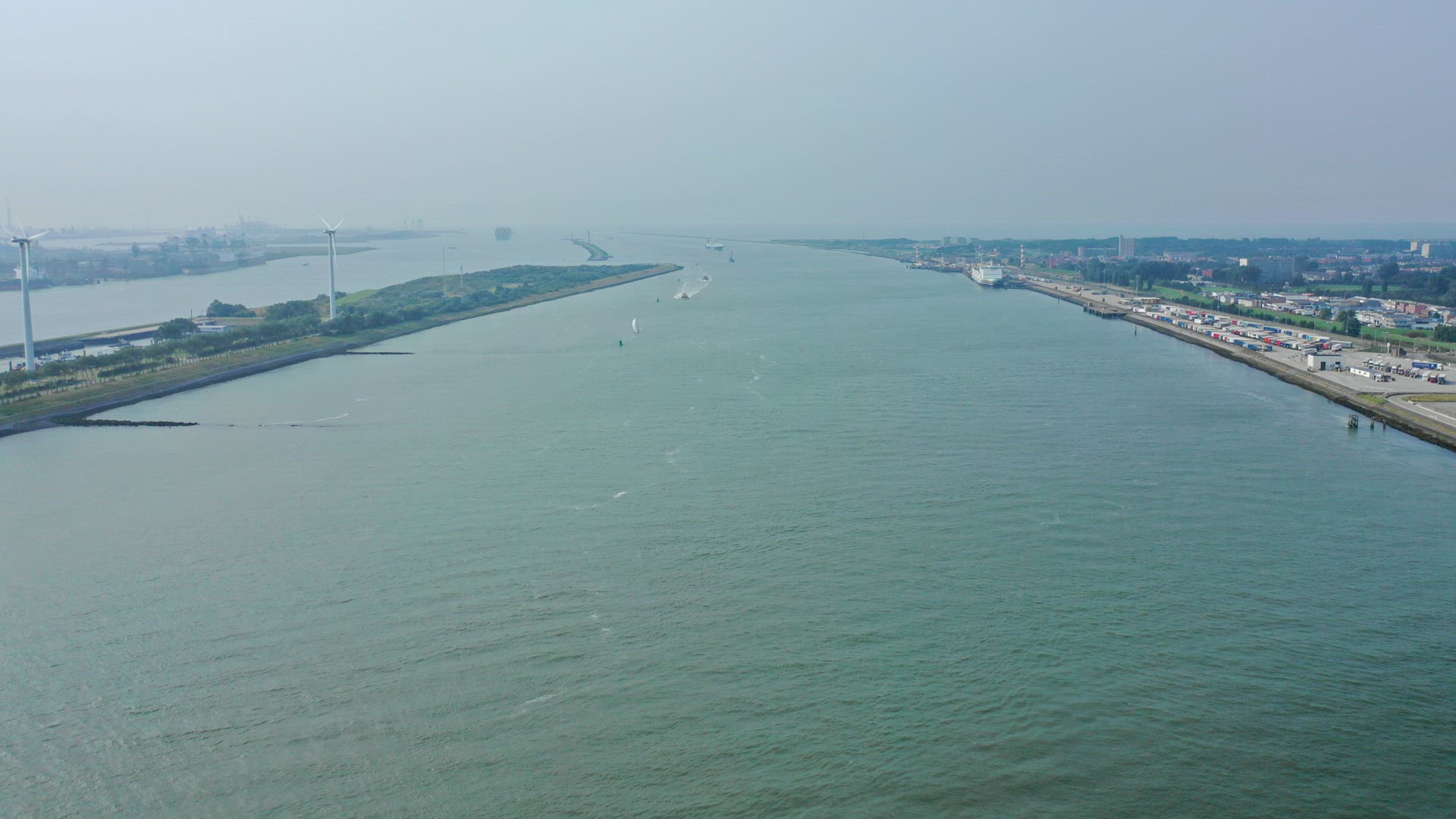 Time Lapse of Boats and Ships in Calandkanaal in the Port of Rotterdam