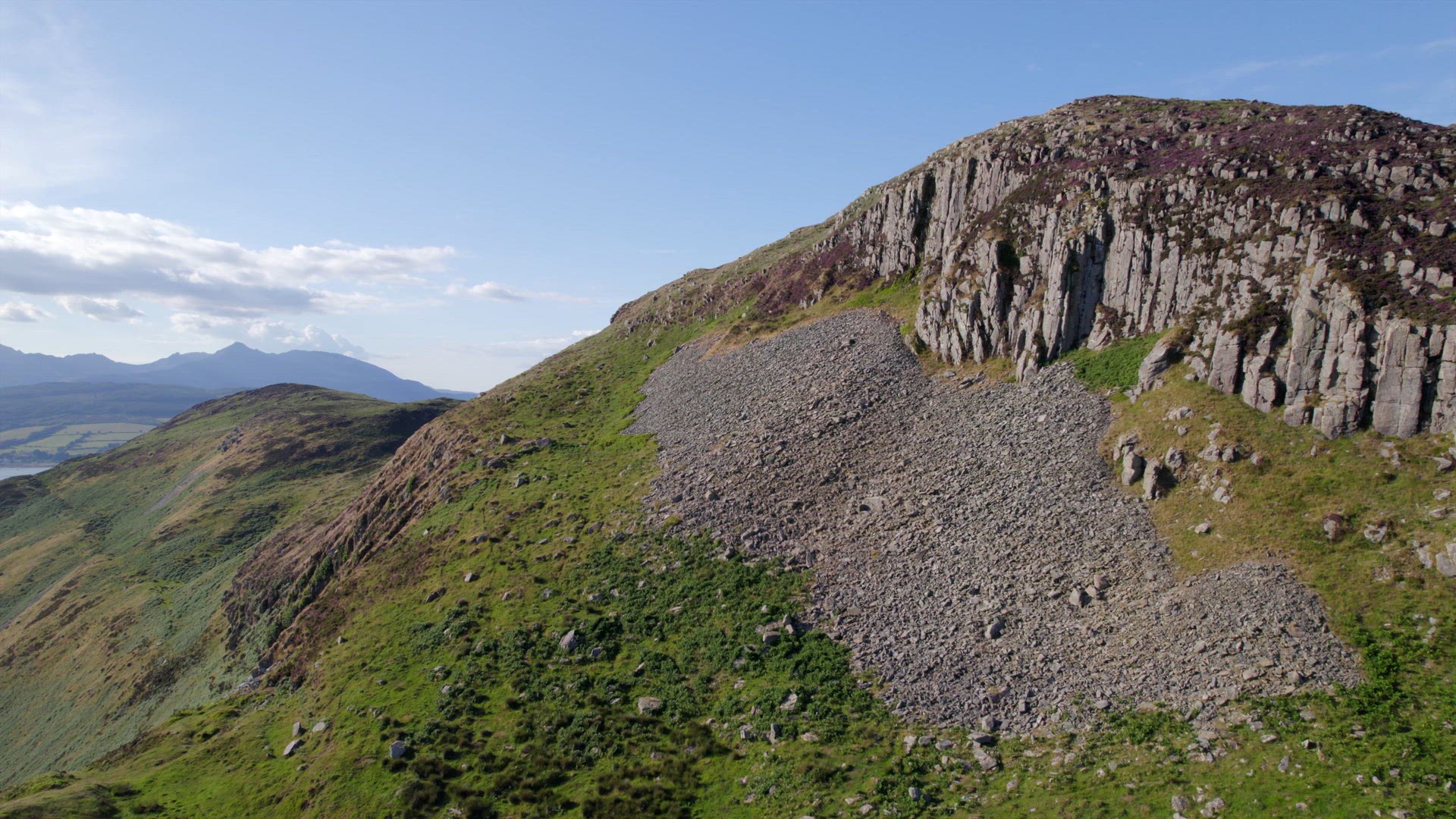 View of the Mountainous Scottish Landscape on the Holy Isle