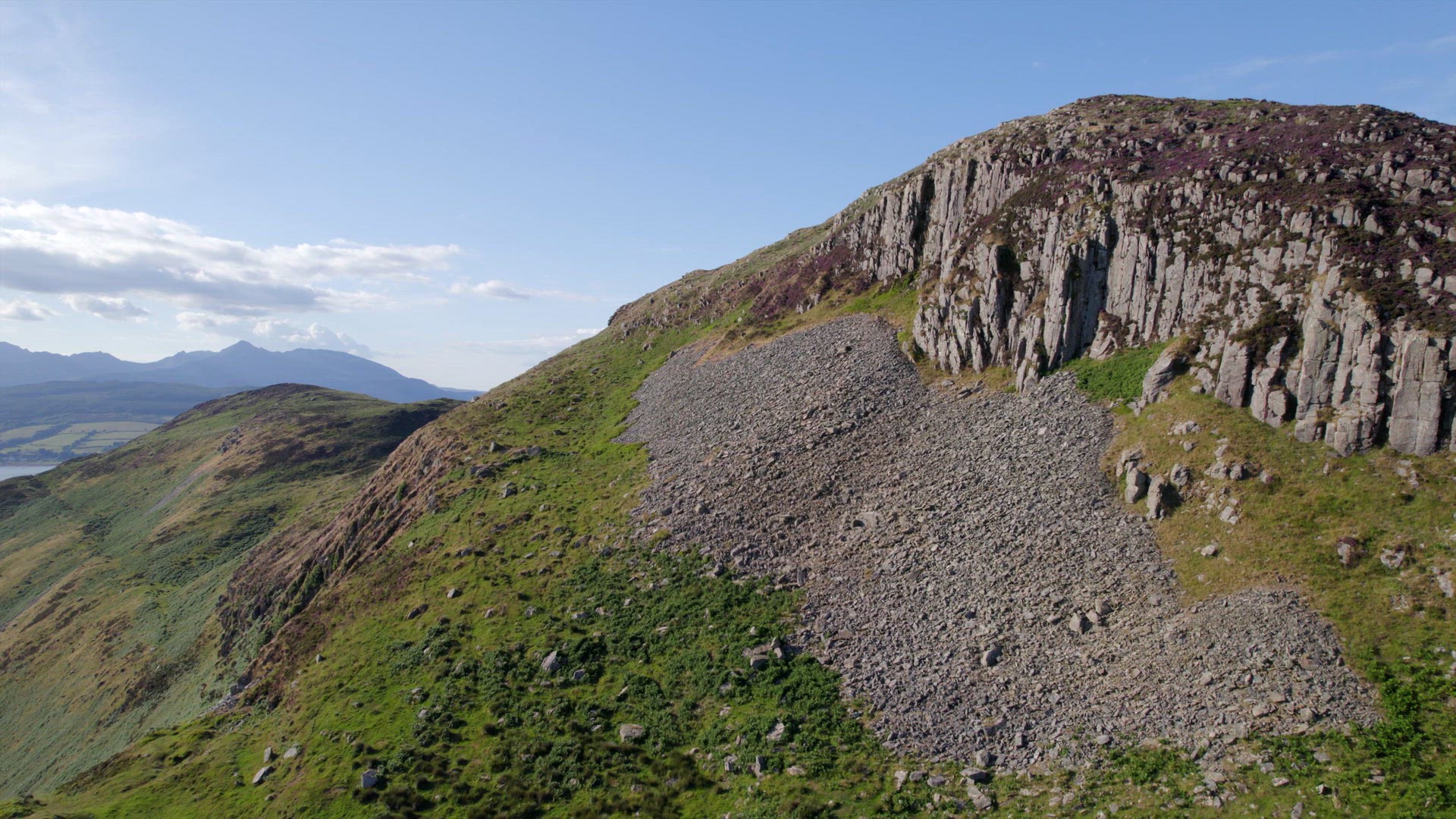 View of the Mountainous Scottish Landscape on the Holy Isle