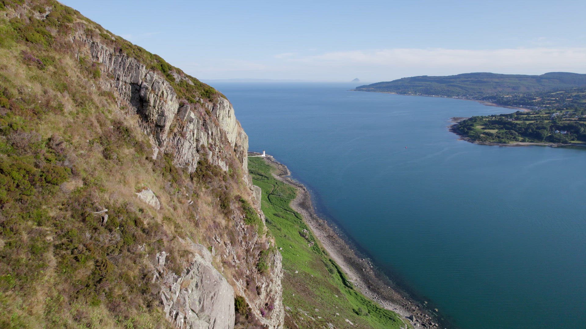 The Scottish Holy Isle with Mountainous and Coastal Landscape