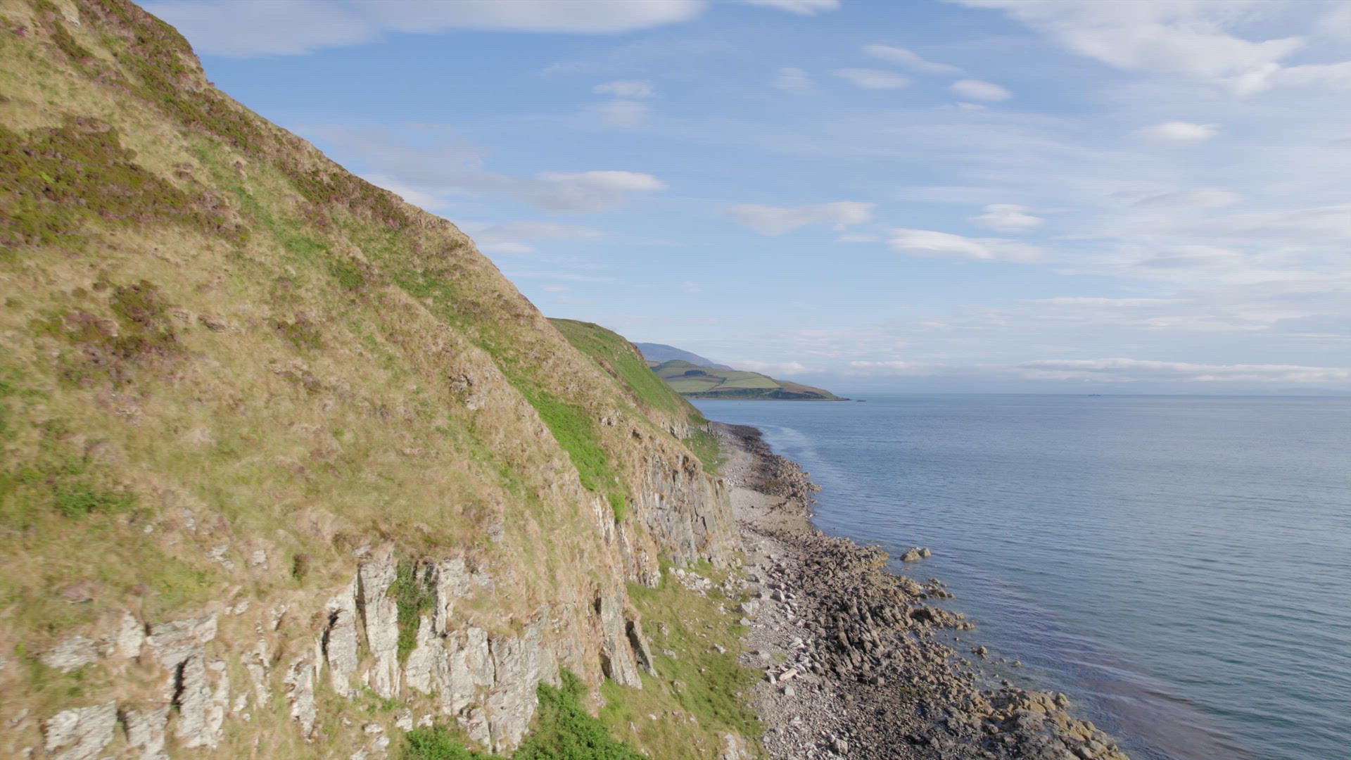 View of the Mountainous Scottish Landscape on the Holy Isle