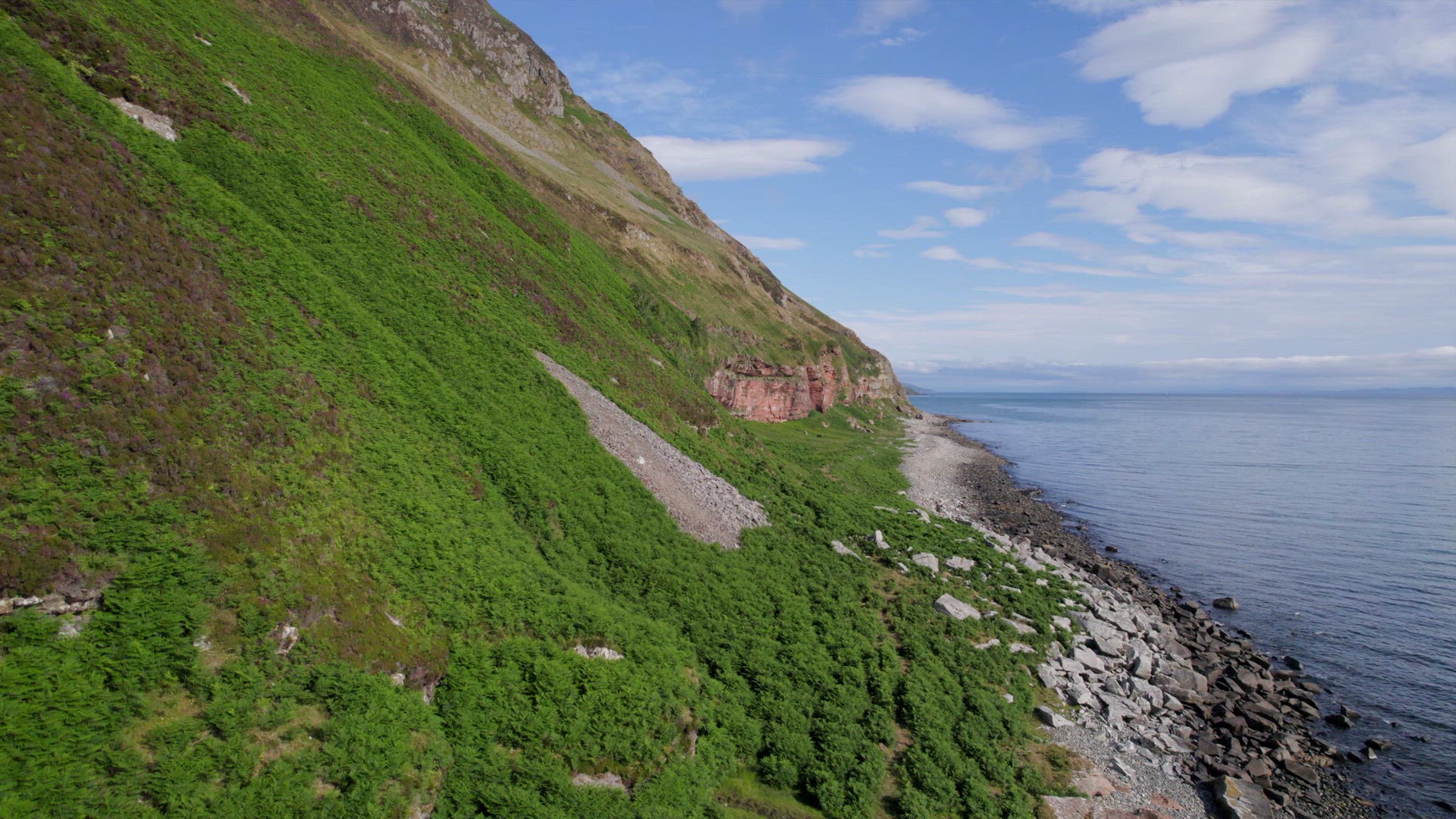 View of the Mountainous Scottish Landscape on the Holy Isle