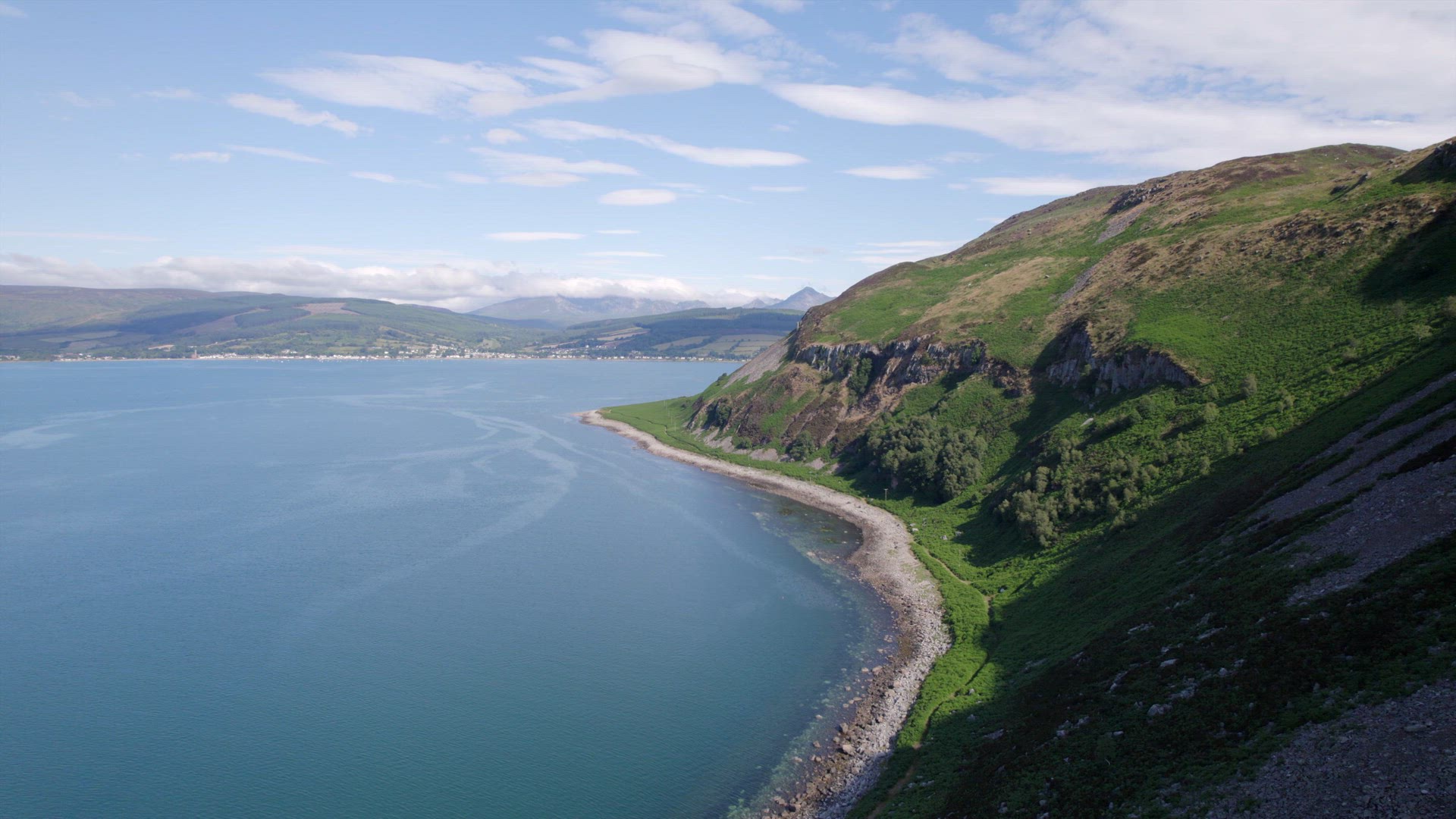 The Scottish Holy Isle with Mountainous and Coastal Landscape