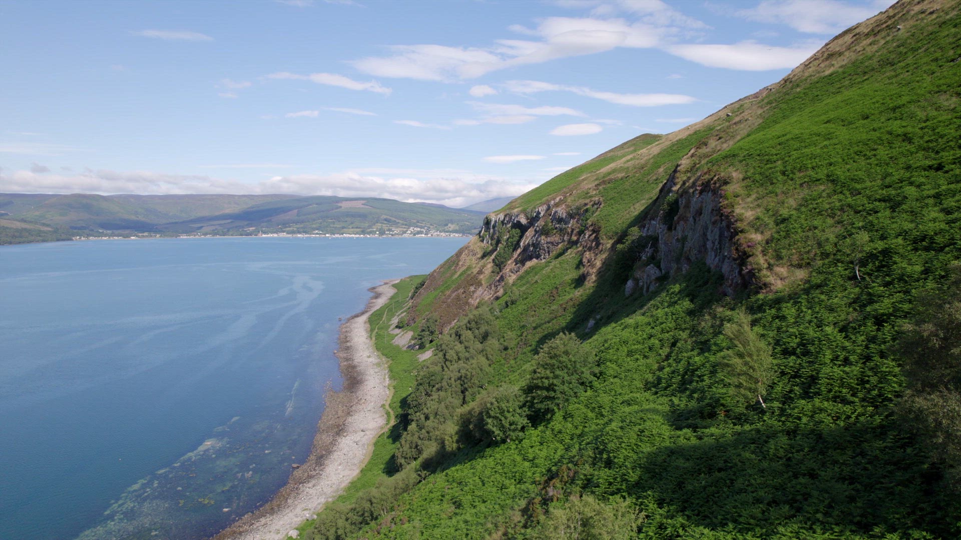 The Scottish Holy Isle with Mountainous and Coastal Landscape