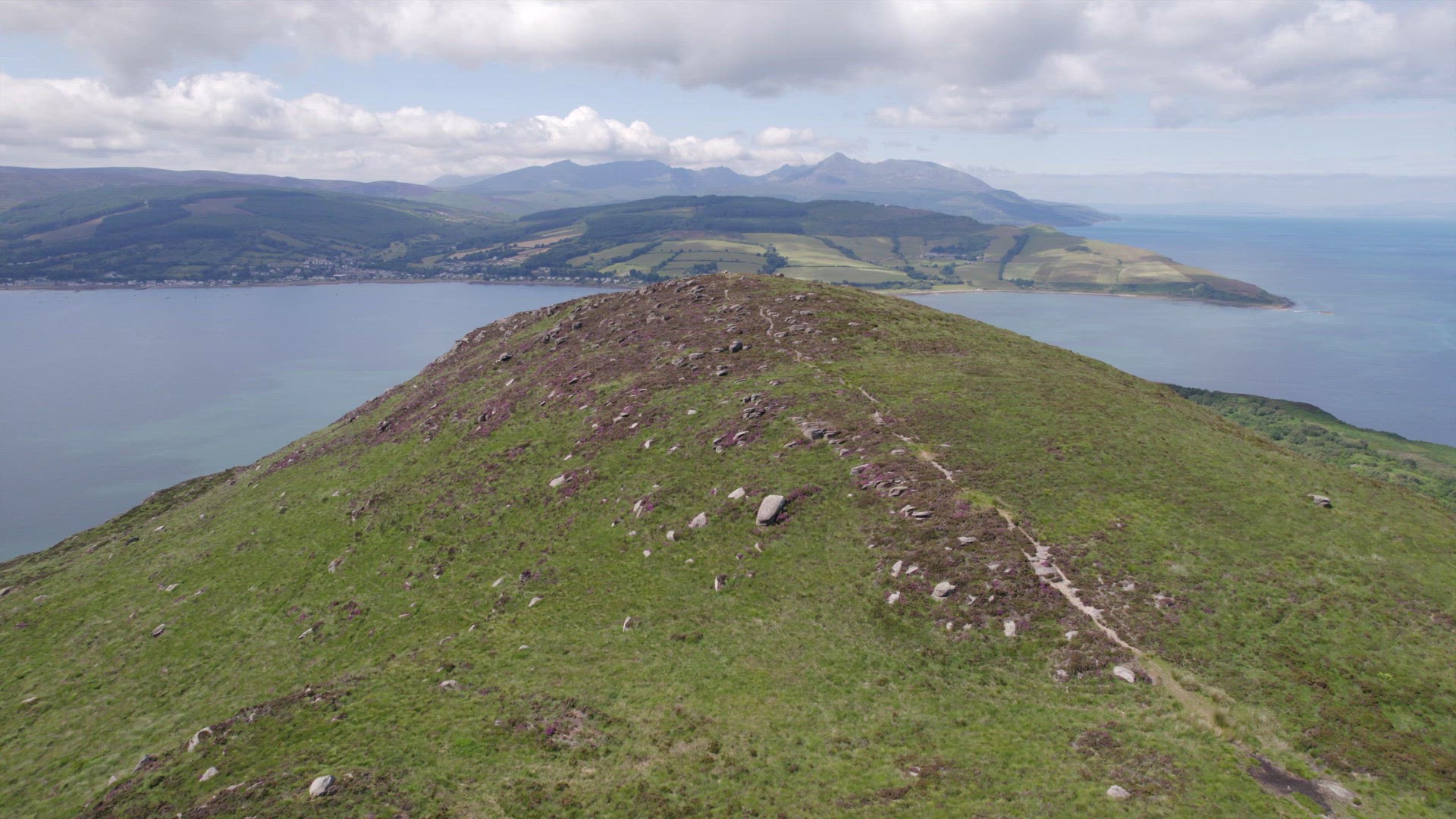 The Scottish Holy Isle with Mountainous and Coastal Landscape