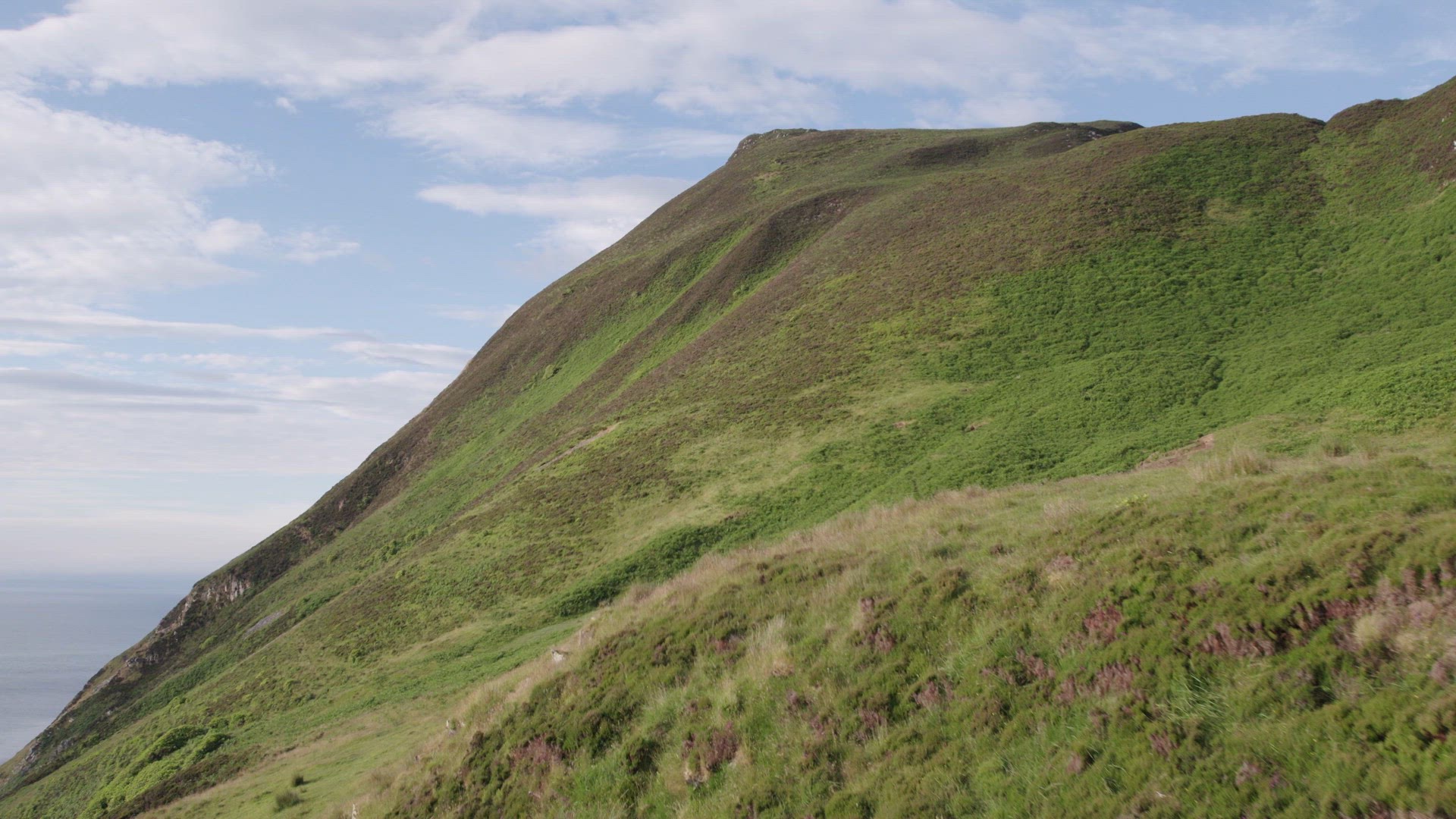 View of the Mountainous Scottish Landscape on the Holy Isle
