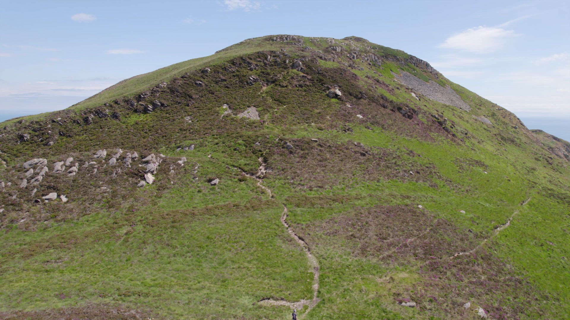 View of the Mountainous Scottish Landscape on the Holy Isle