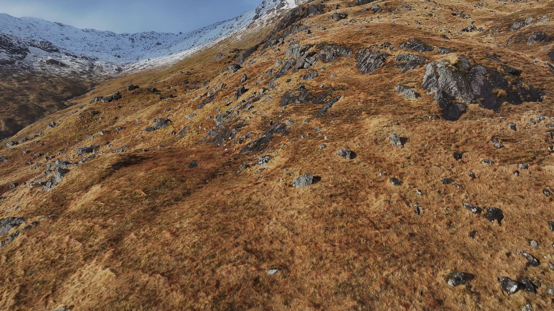 Rugged Scottish Landscape in the Spring Aerial View