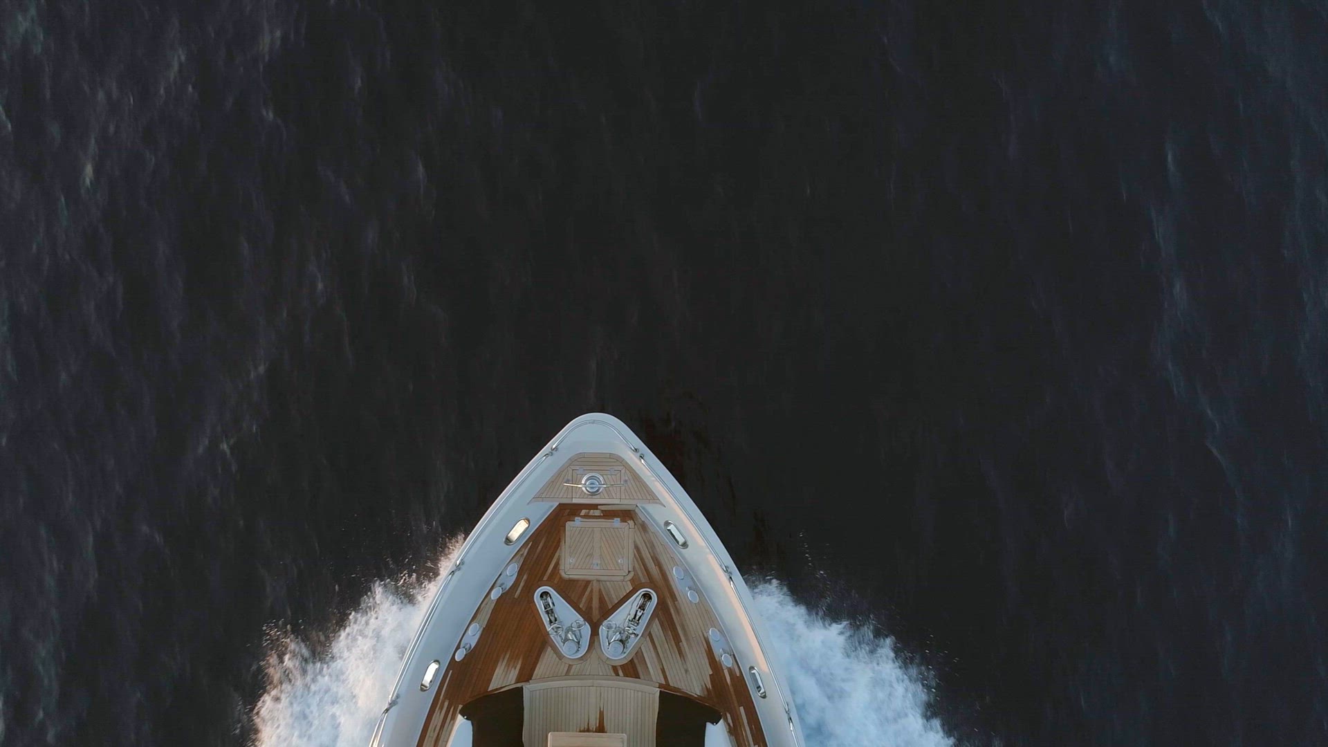 Bow of a Ship Moving Through the Ocean