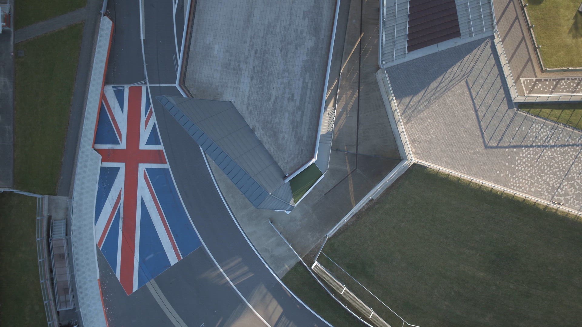 Bird's Eye View of the Podium Area of Silverstone F1 Race Circuit