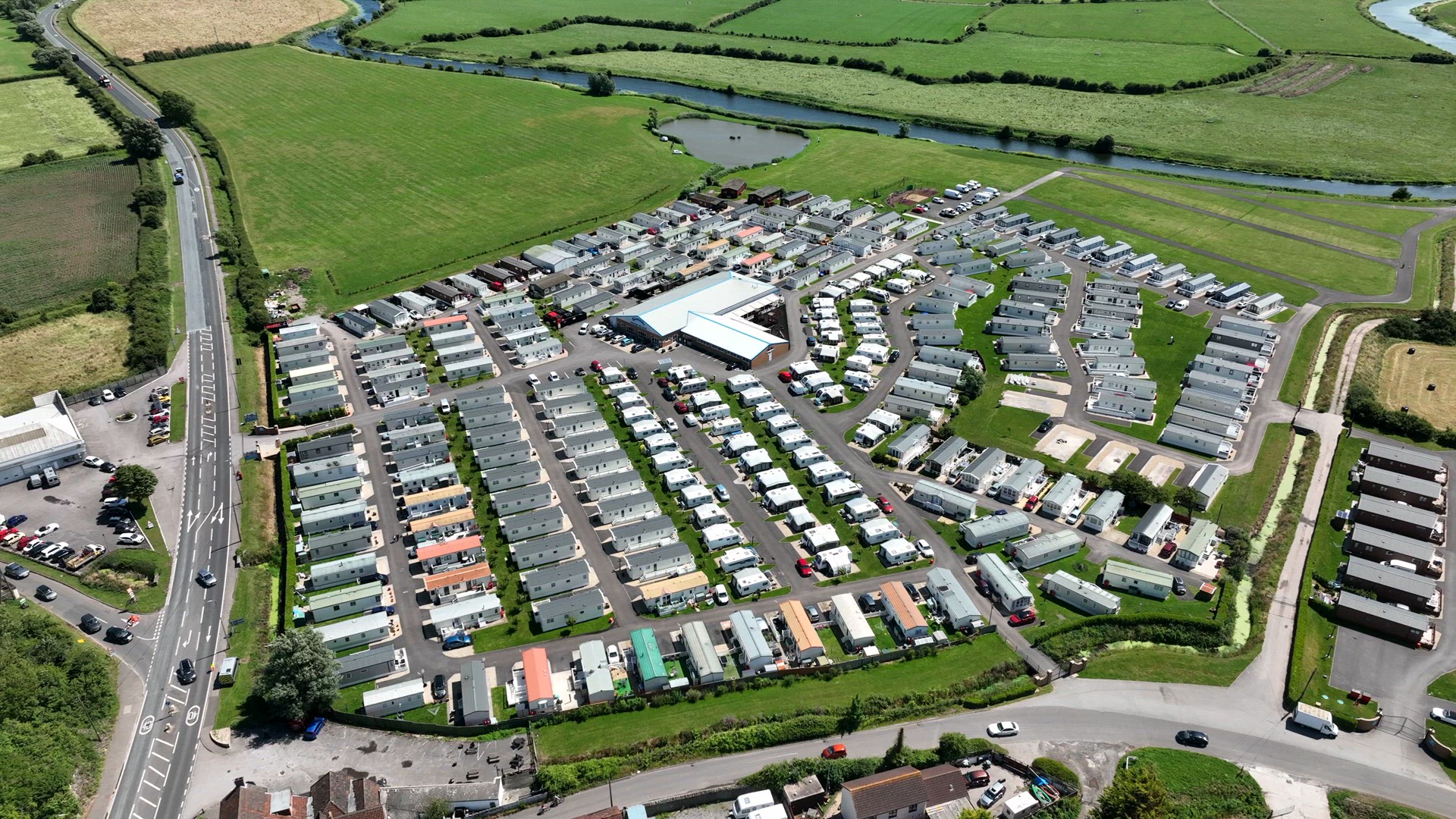 Aerial View of a Static Caravan Park Holiday Home